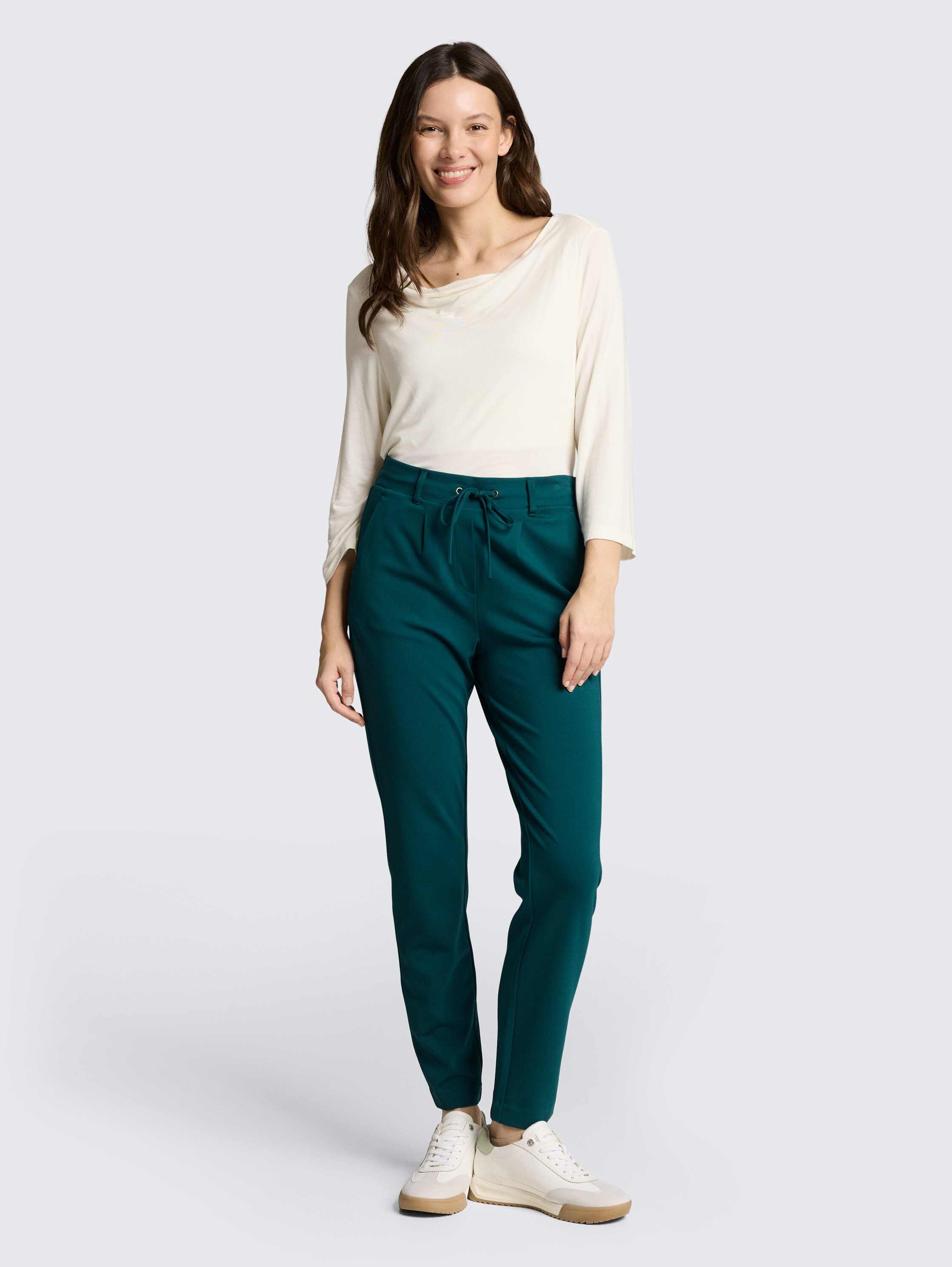 Loose fit fabric trousers - deep_meadow_green - 