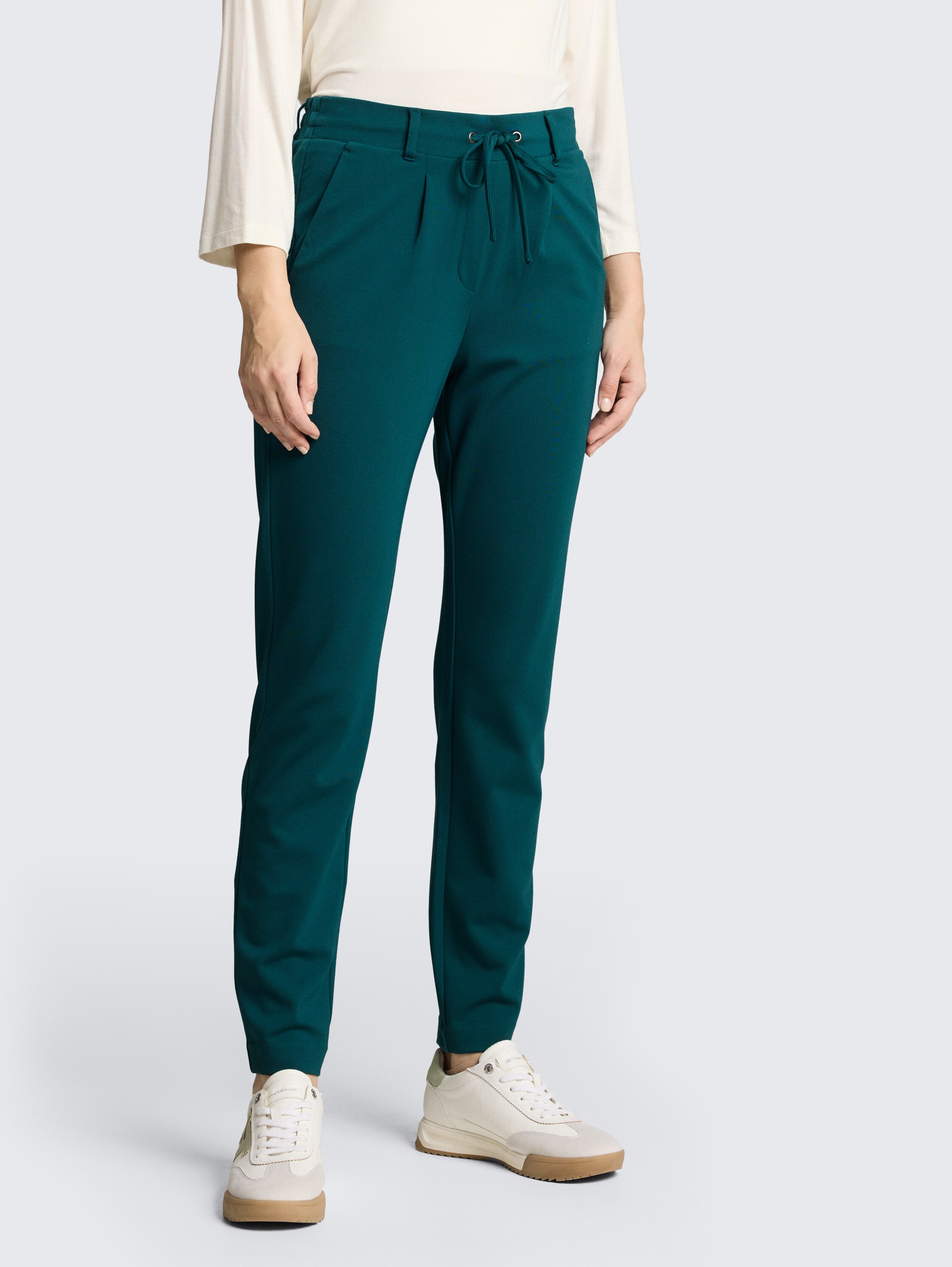 Loose fit fabric trousers - deep_meadow_green - 