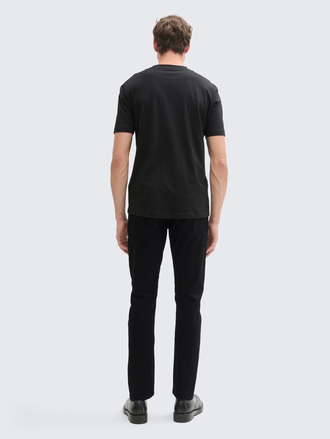 TTPIERS SLIM Superstretch Jeans - black denim - Auschnitt Model-Rückansicht