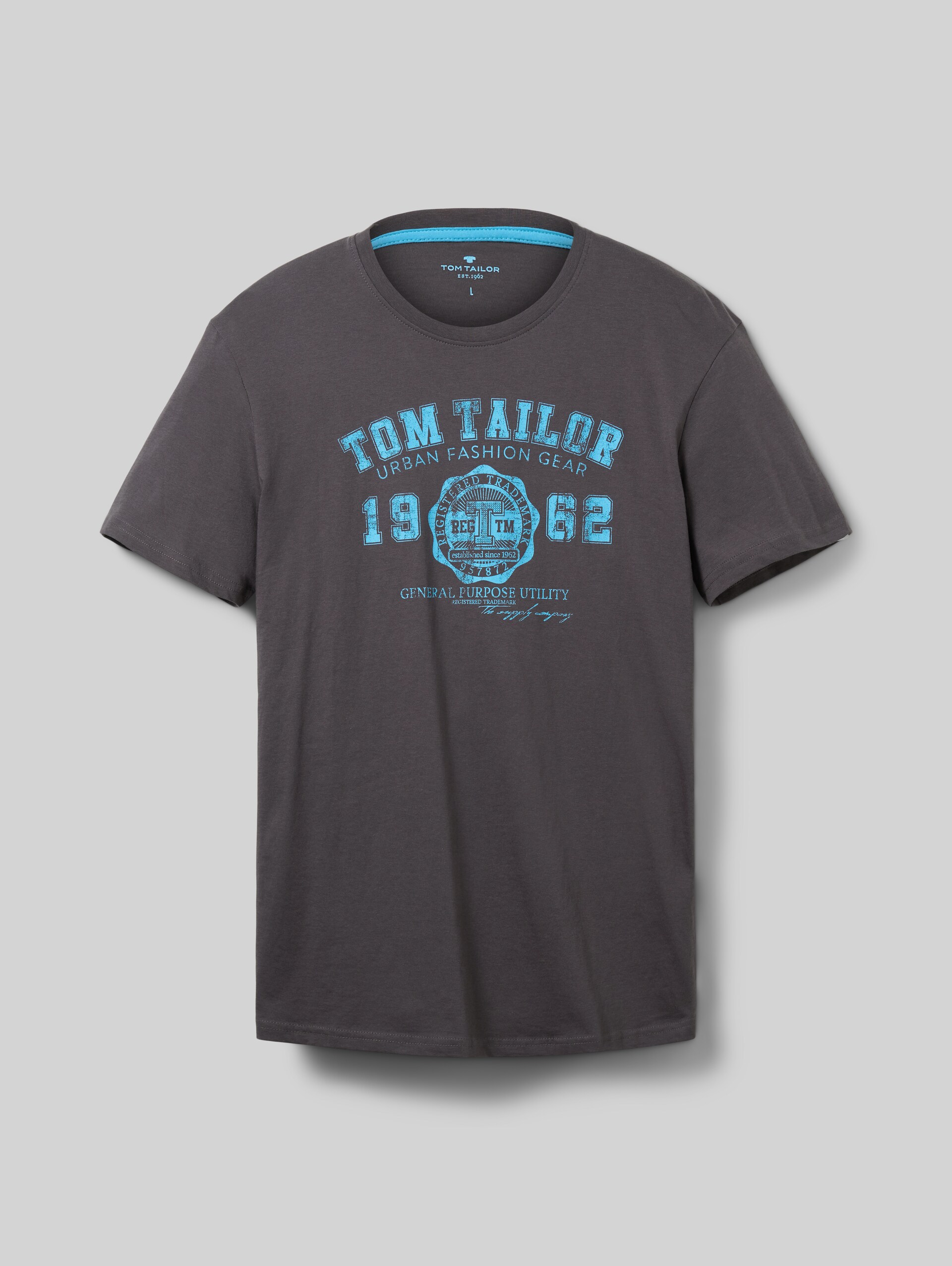 T-Shirt mit Logo-Print - Tarmac Grey - Vorder-Produkt-Ansicht 
