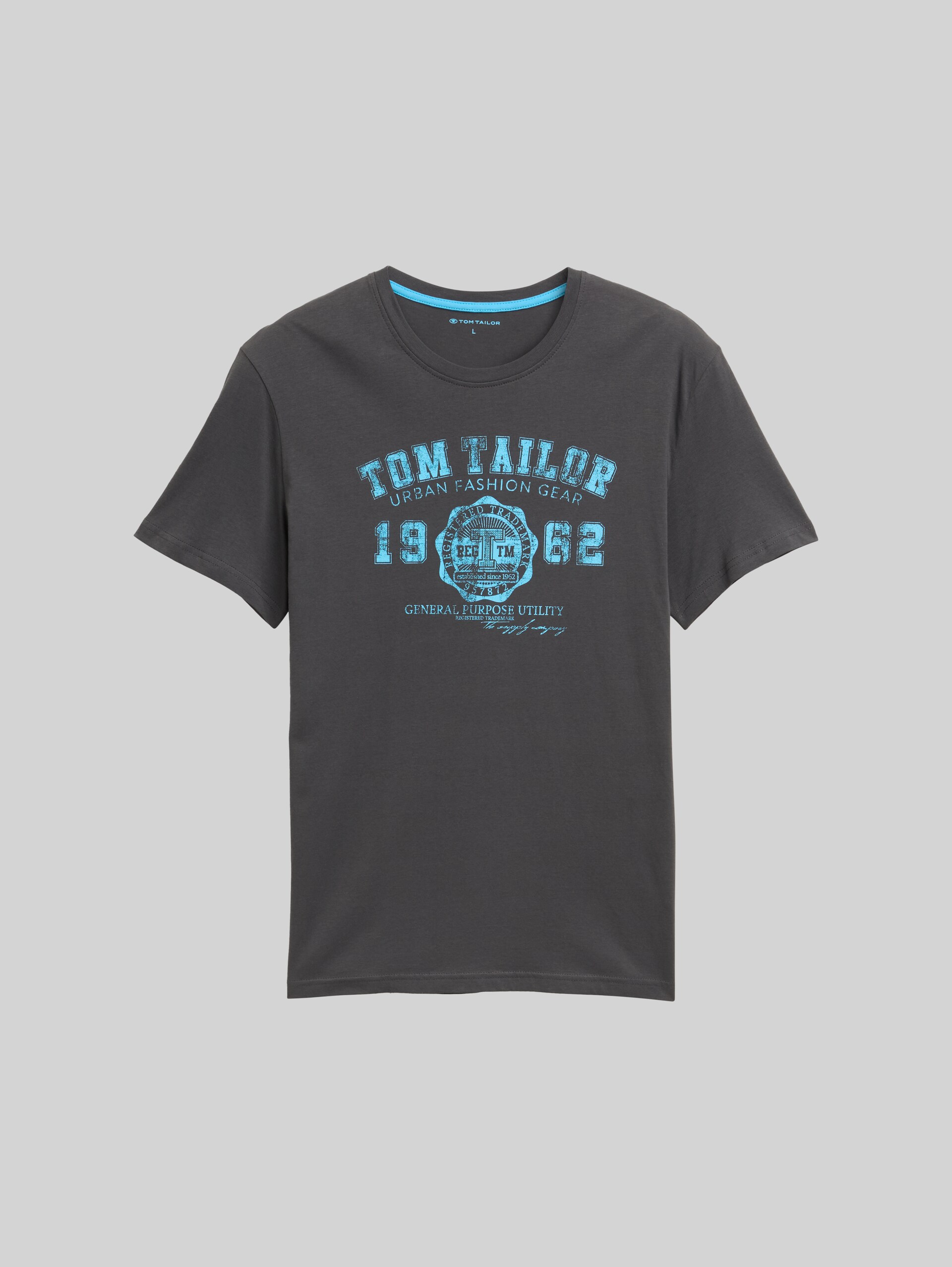 T-Shirt mit Logo-Print - Tarmac Grey - Vorder-Produkt-Ansicht