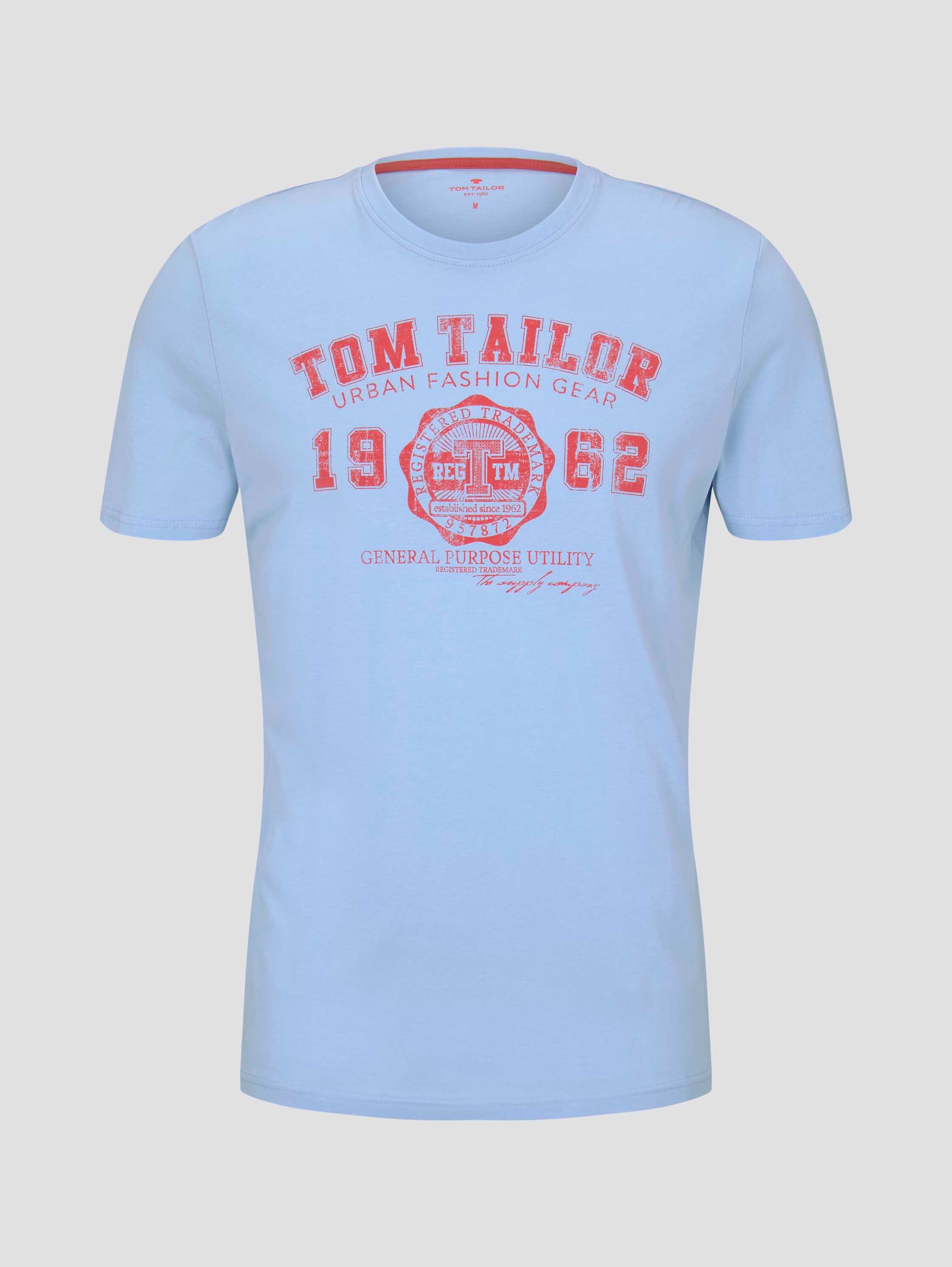 T-Shirt mit Logo-Print - Light Metal Blue - Vorder-Produkt-Ansicht