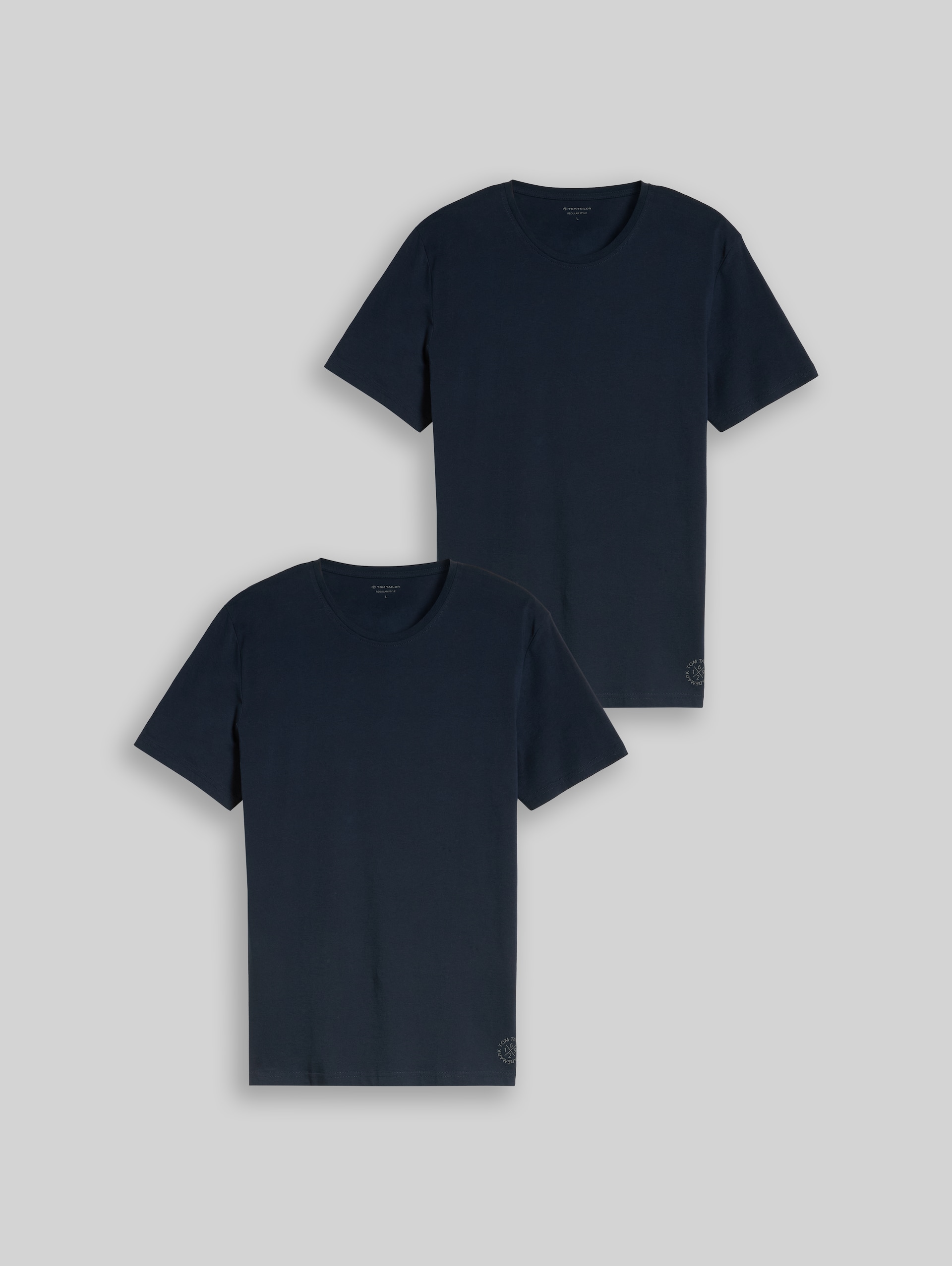 Basic T-shirt in een set van 2 - Dark Blue - Product vooraanzicht