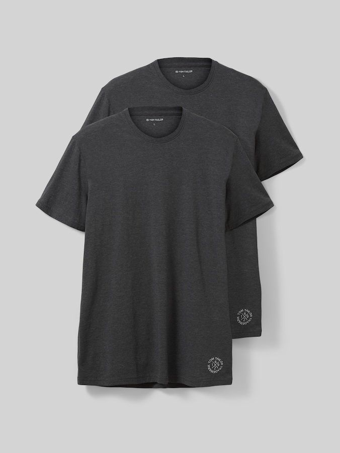 Basic T-shirt in een set van 2 door Men, Dark Grey Melange