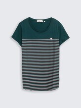T-shirt rayé - green rose stripe - Vue de face du produit
