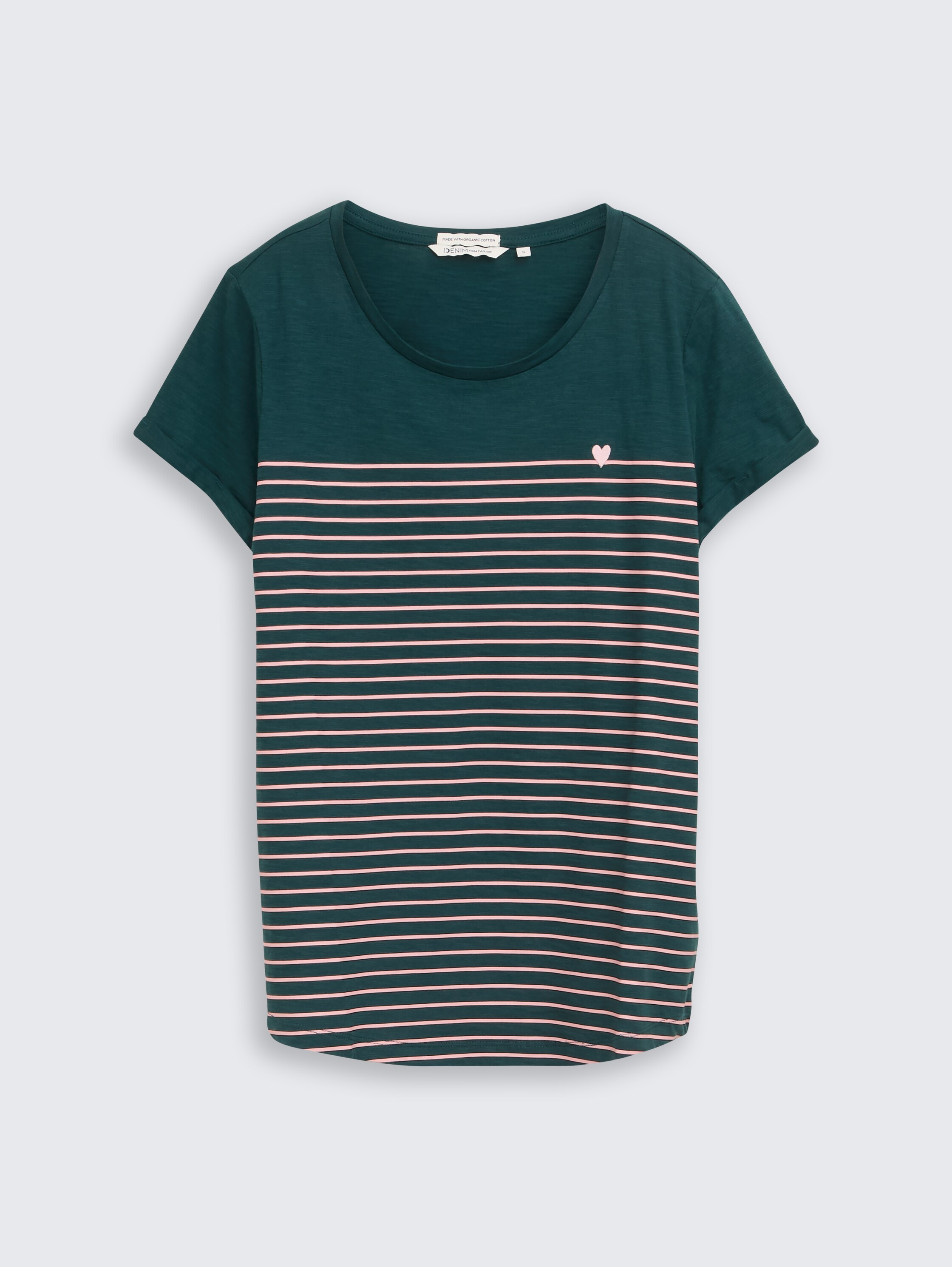 Gestreept T-shirt - green_rose_stripe - 