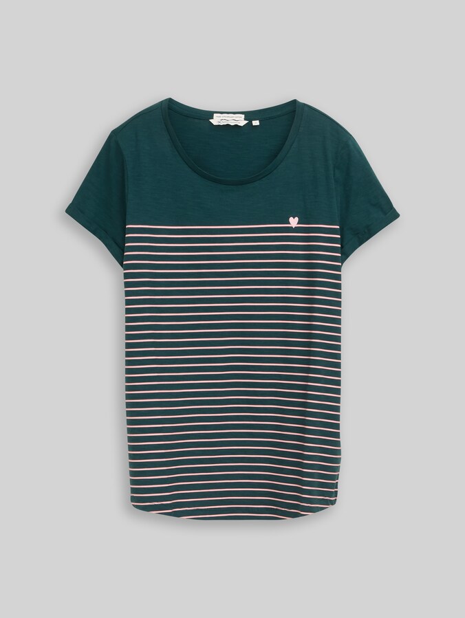 Gestreiftes T-Shirt von Denim Female, green rose stripe