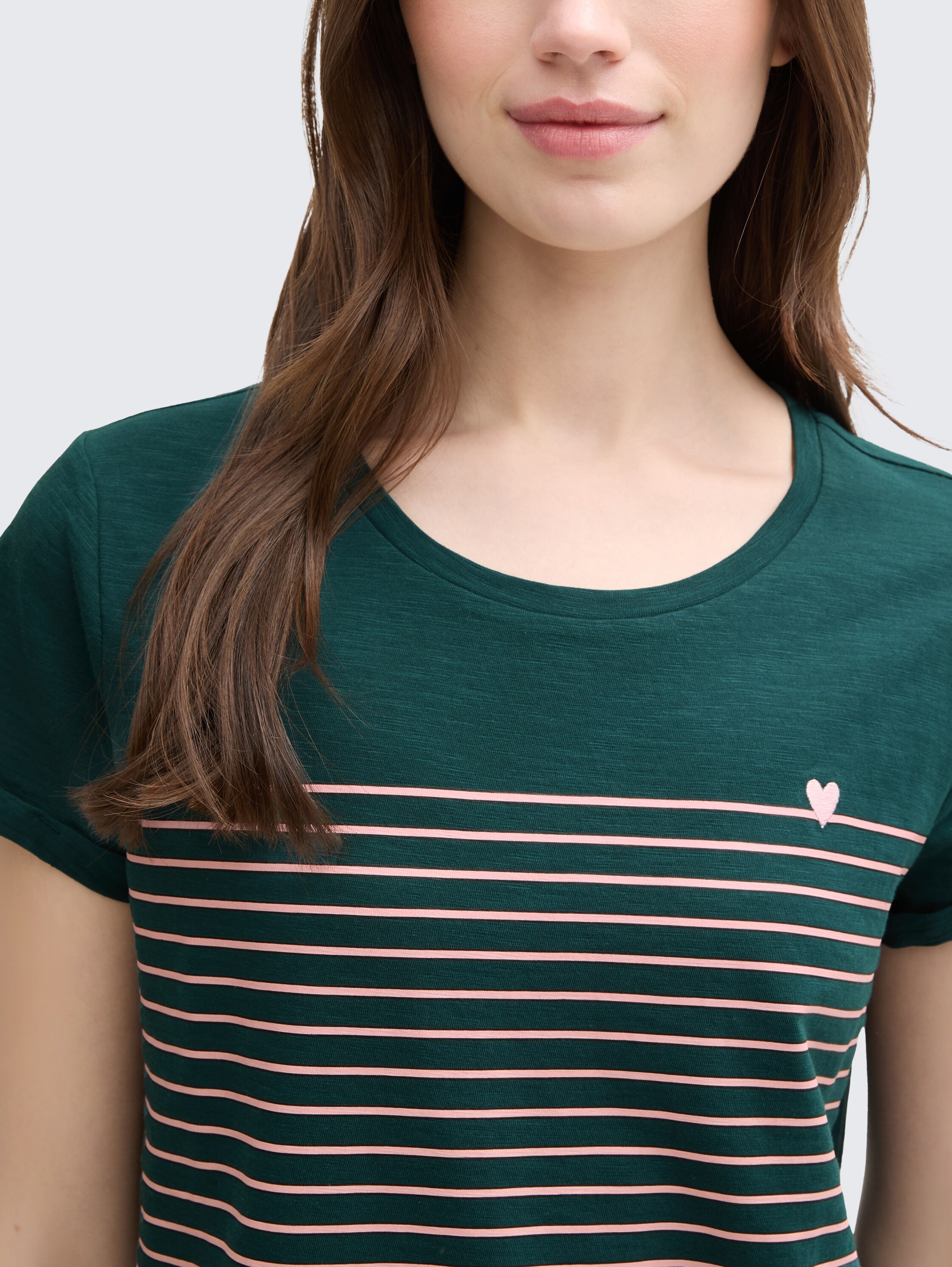 Gestreept T-shirt - green_rose_stripe - 