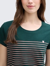 T-shirt rayé - green rose stripe - Vue détaillée du modèle