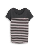 Ausgewählt, Gestreiftes T-Shirt von Tom Tailor, grau