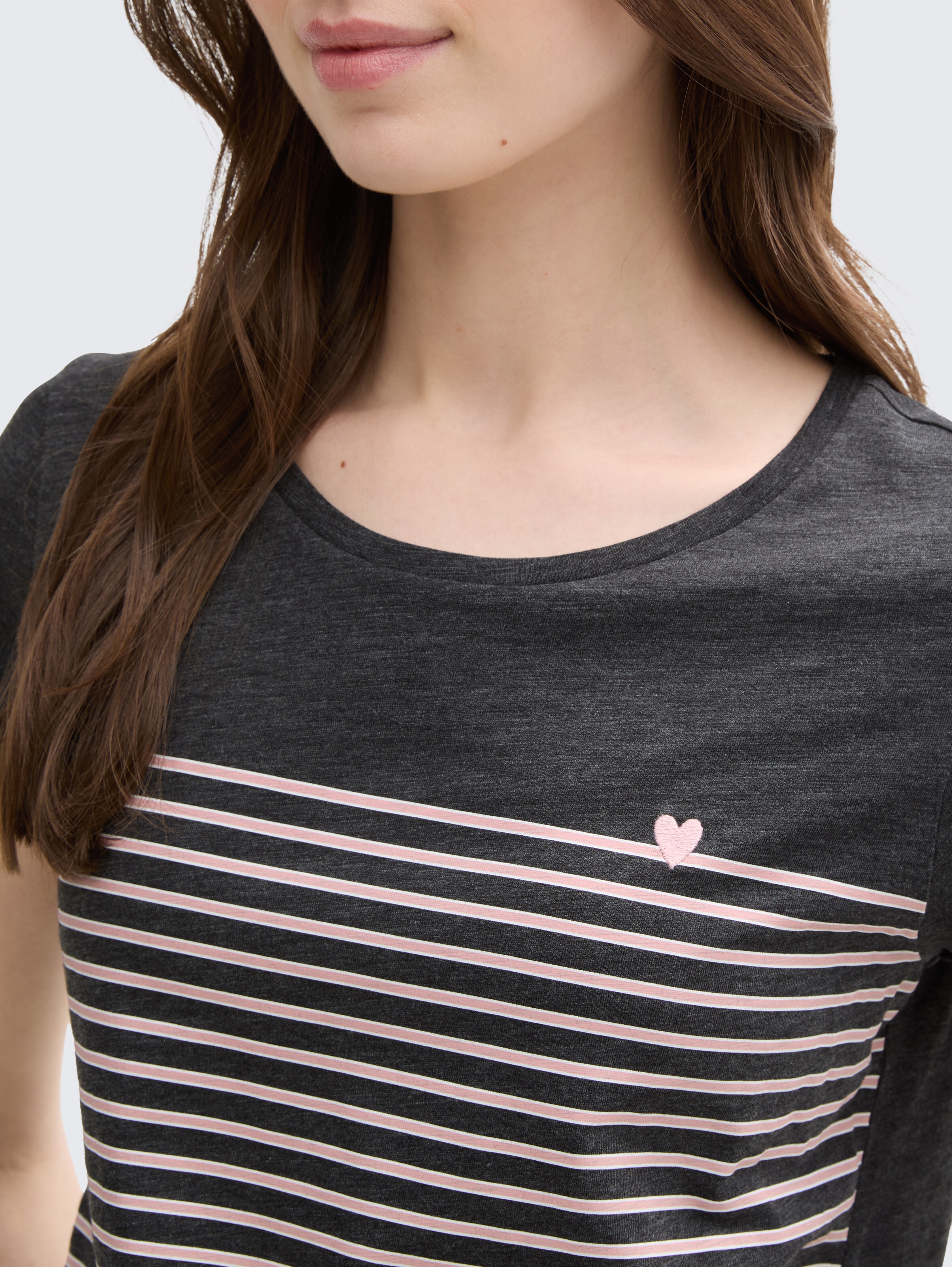 売れ筋商品|||トム テイラー デニム Tシャツ レディース トップス TMODERN STRIPE - Print T-shirt - white black stripe T-shirt with striped pattern by Tom Tailor