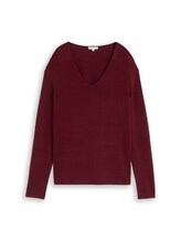 Ausgewählt, Strickpullover mit V-Ausschnitt von Tom Tailor, rot