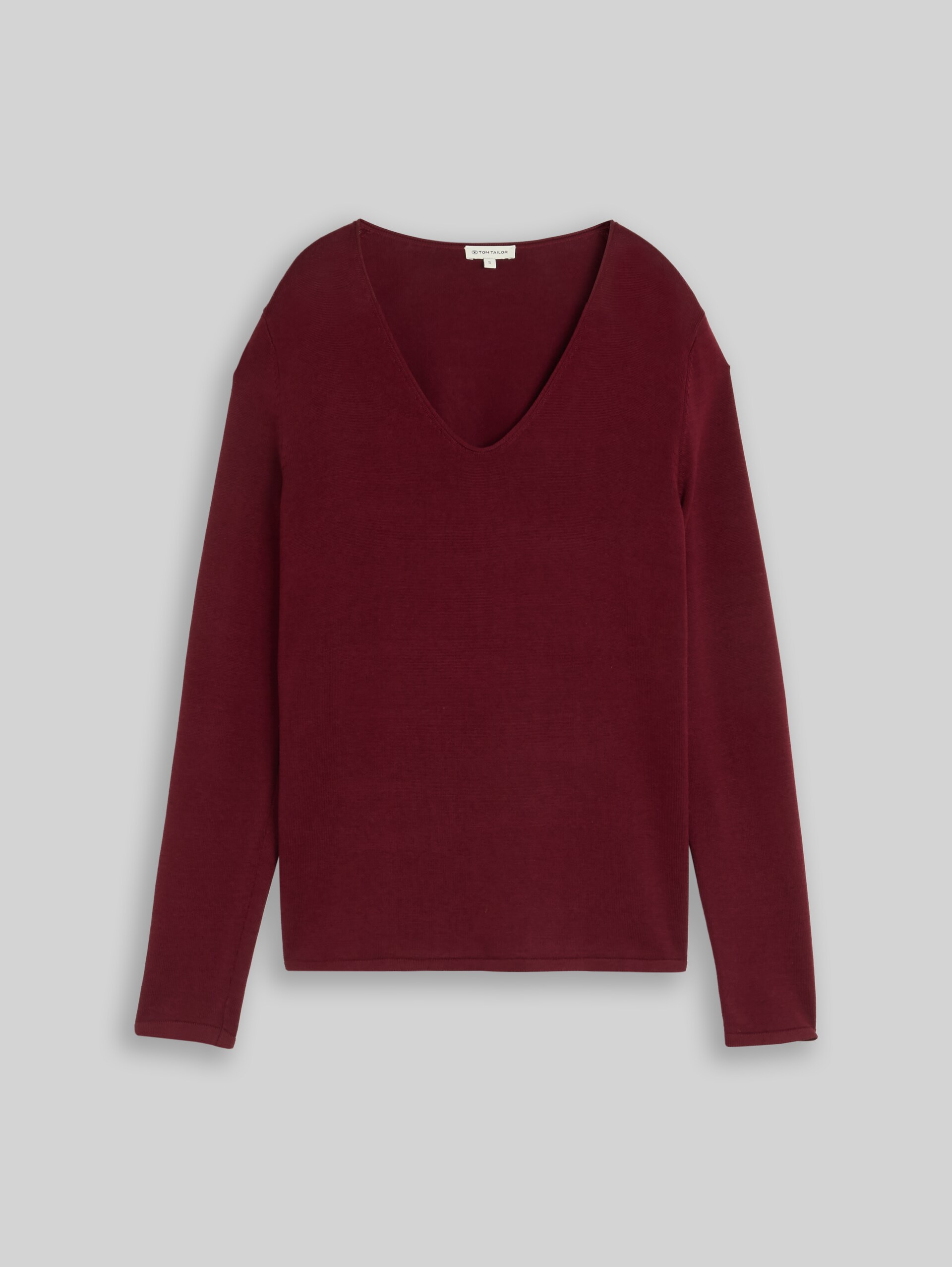 Strickpullover mit V-Ausschnitt - Preppy Plum