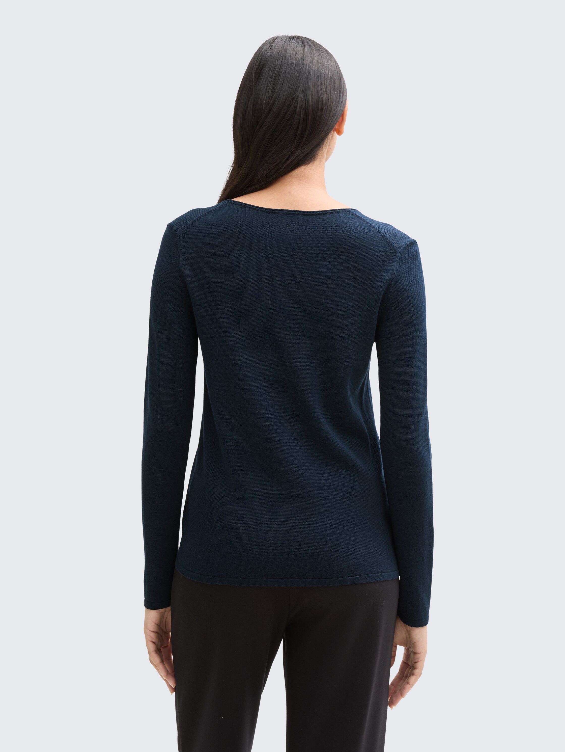 Jumper with V-neckline - sky_captain_blue_1 - 