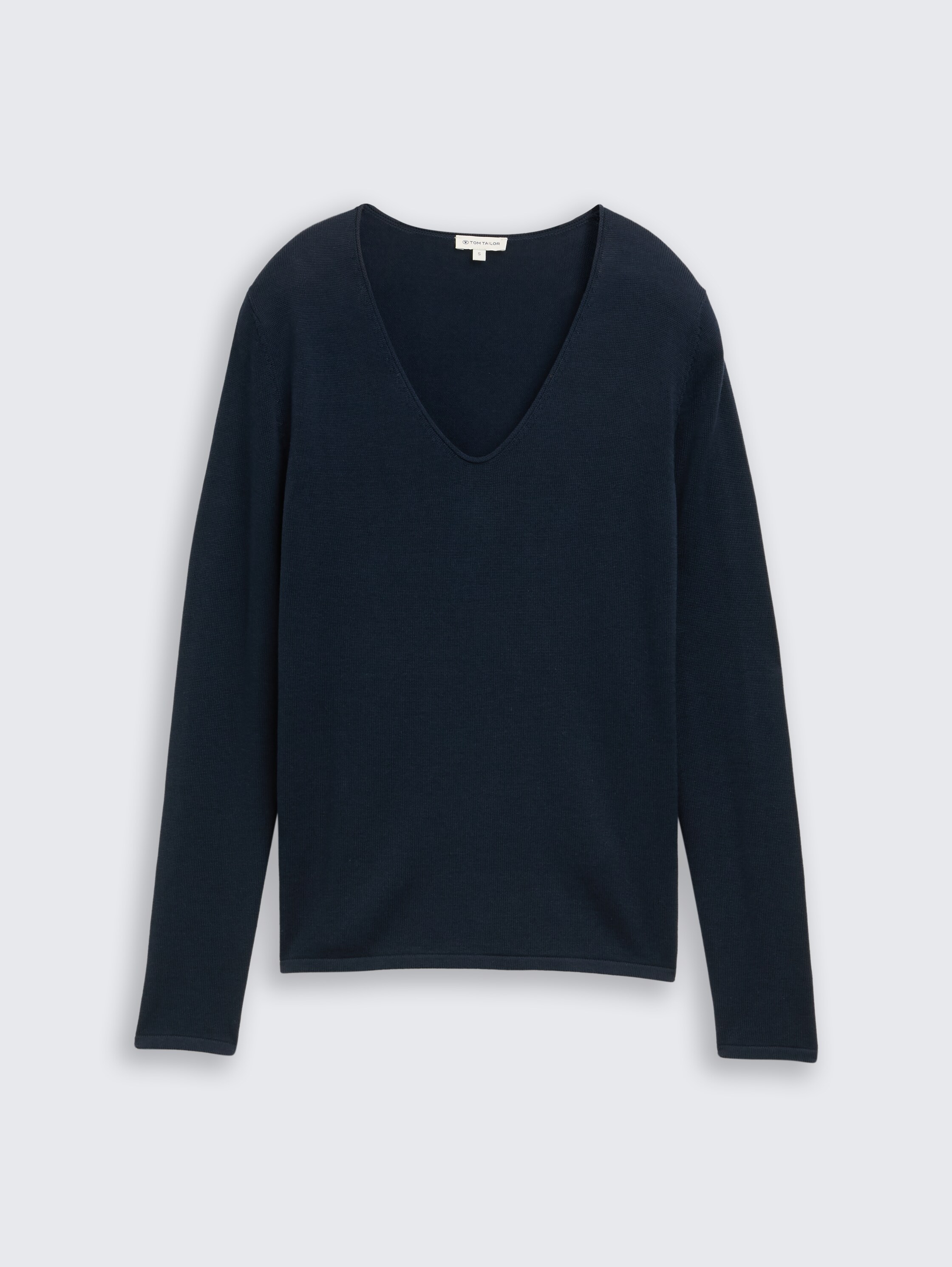 Jumper with V-neckline - sky_captain_blue_1 - 