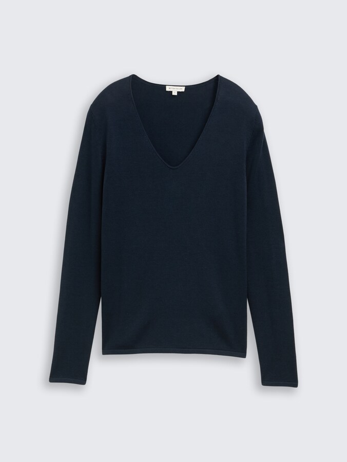 Tom Tailor oversized pullover van mix van katoen en kasjmier in Tom Tailor oversized pullover van mix van katoen en kasjmier in