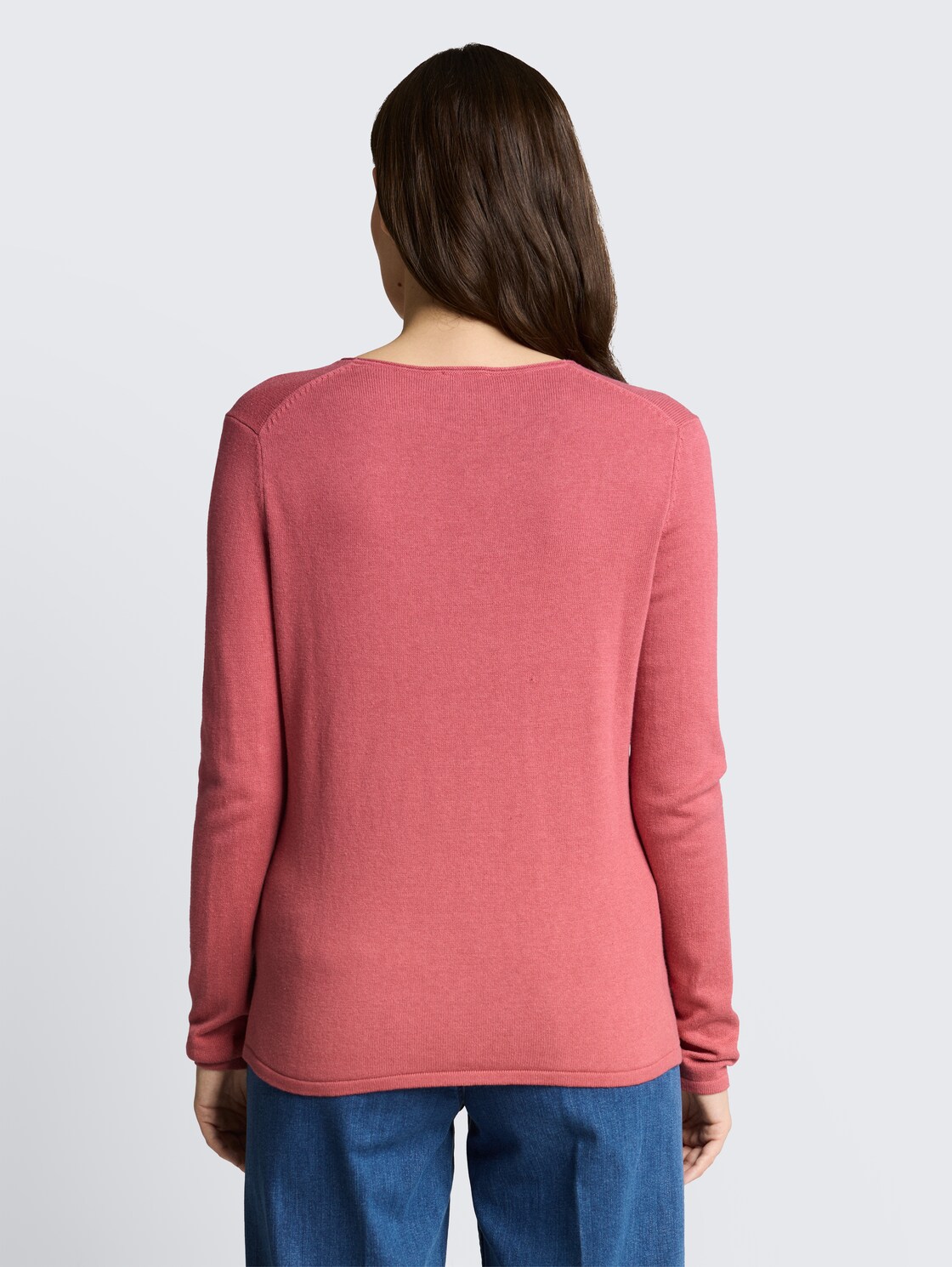 Pullover mit V-Ausschnitt - cozy pink