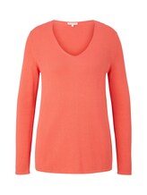 Ausgewählt, Strickpullover mit V-Ausschnitt von Tom Tailor, rot