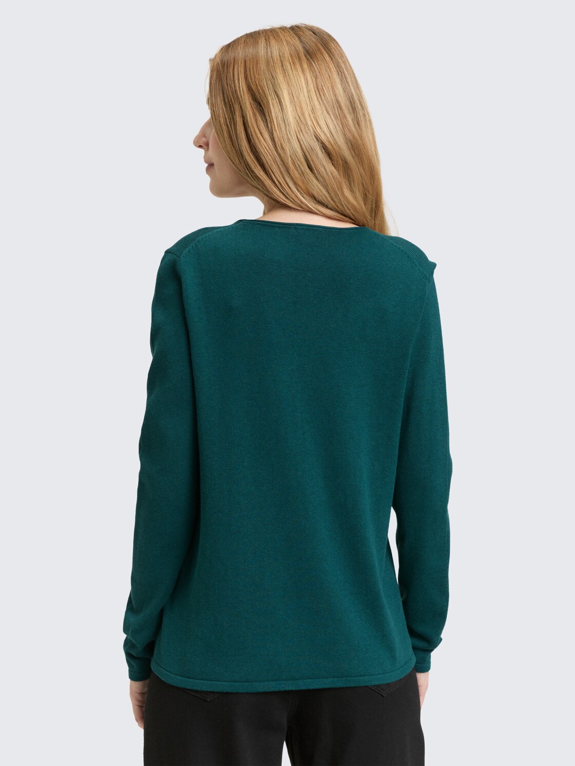 Strickpullover mit V-Ausschnitt - Deep Meadow Green