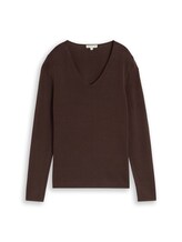 Nicht ausgewählt, Strickpullover mit V-Ausschnitt von Tom Tailor, braun