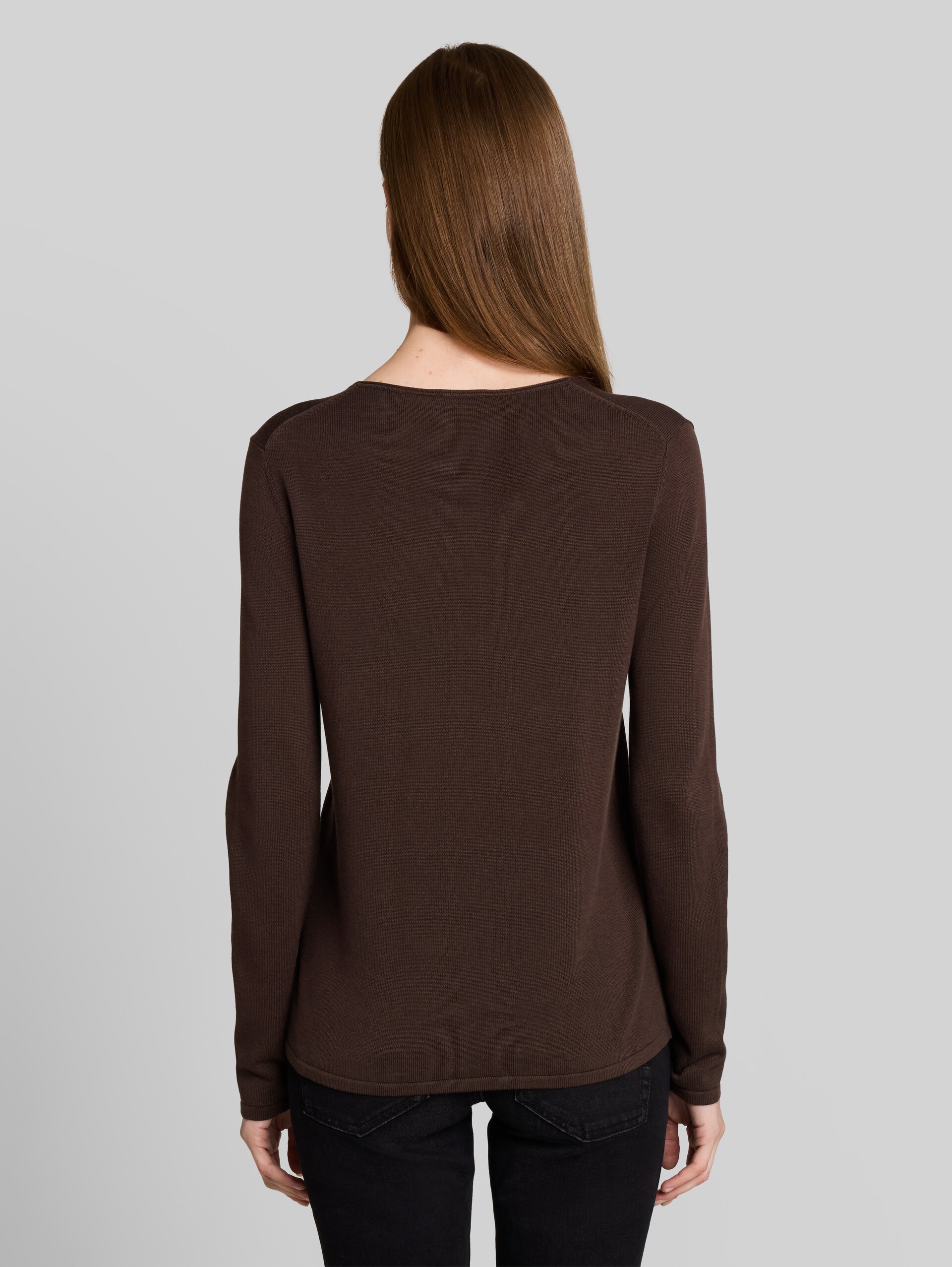 Strickpullover mit V-Ausschnitt - java dark brown