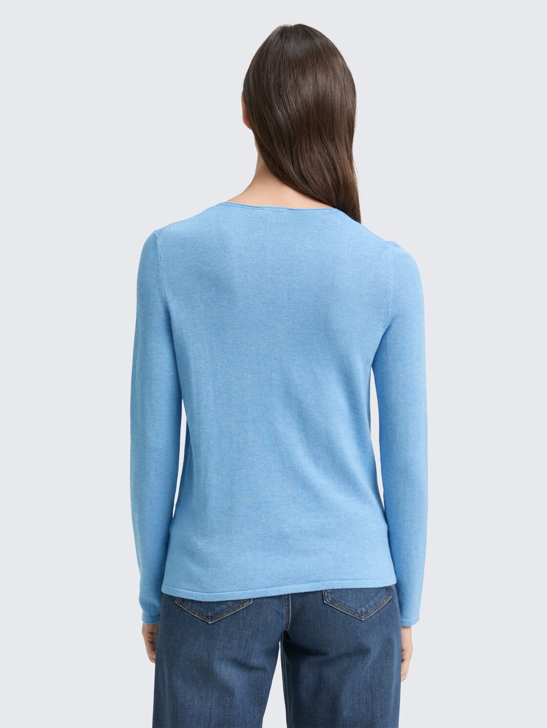 Pullover mit V-Ausschnitt - sea blue melange