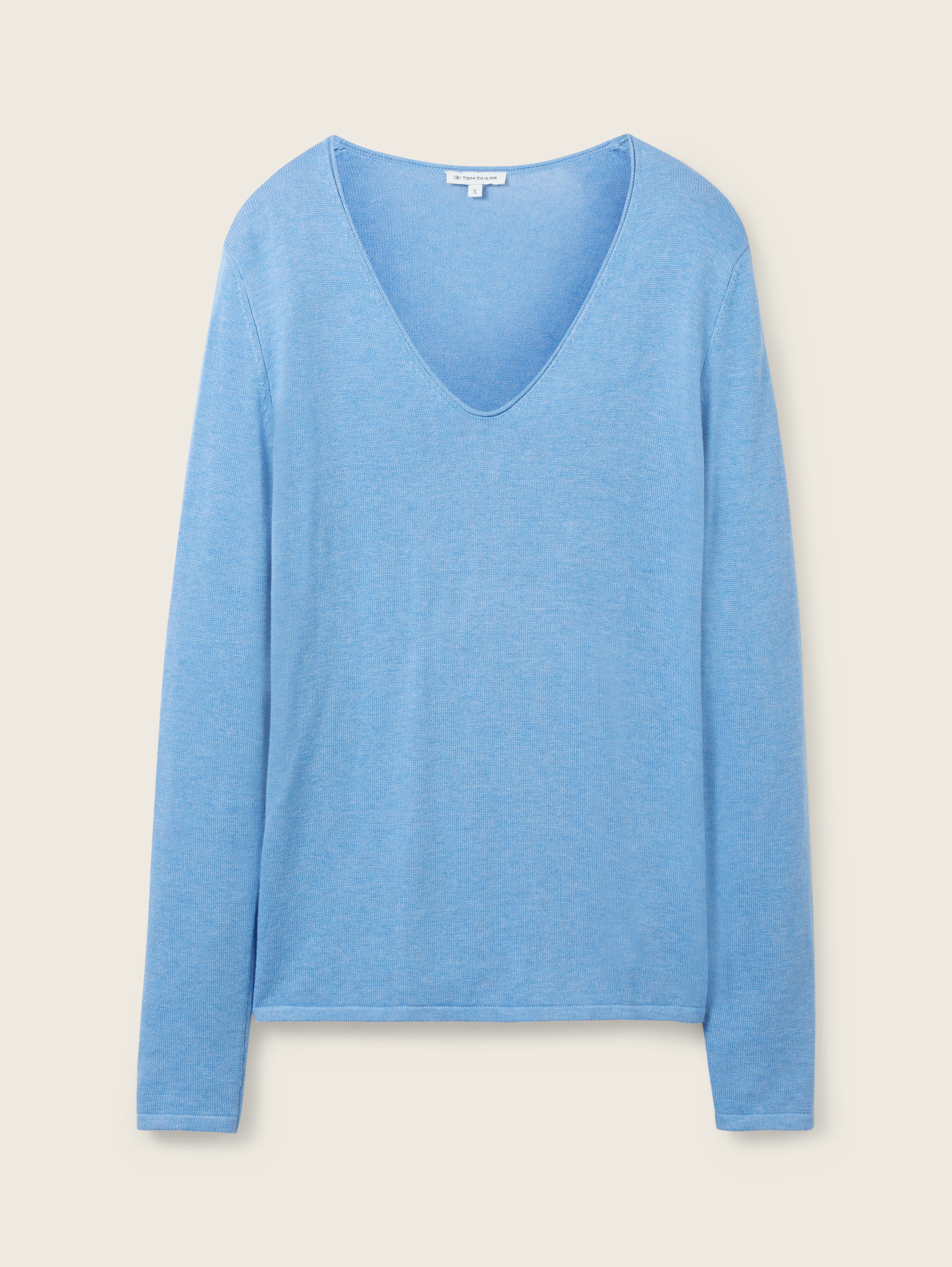 Pullover mit V-Ausschnitt von Women, sea blue melange
