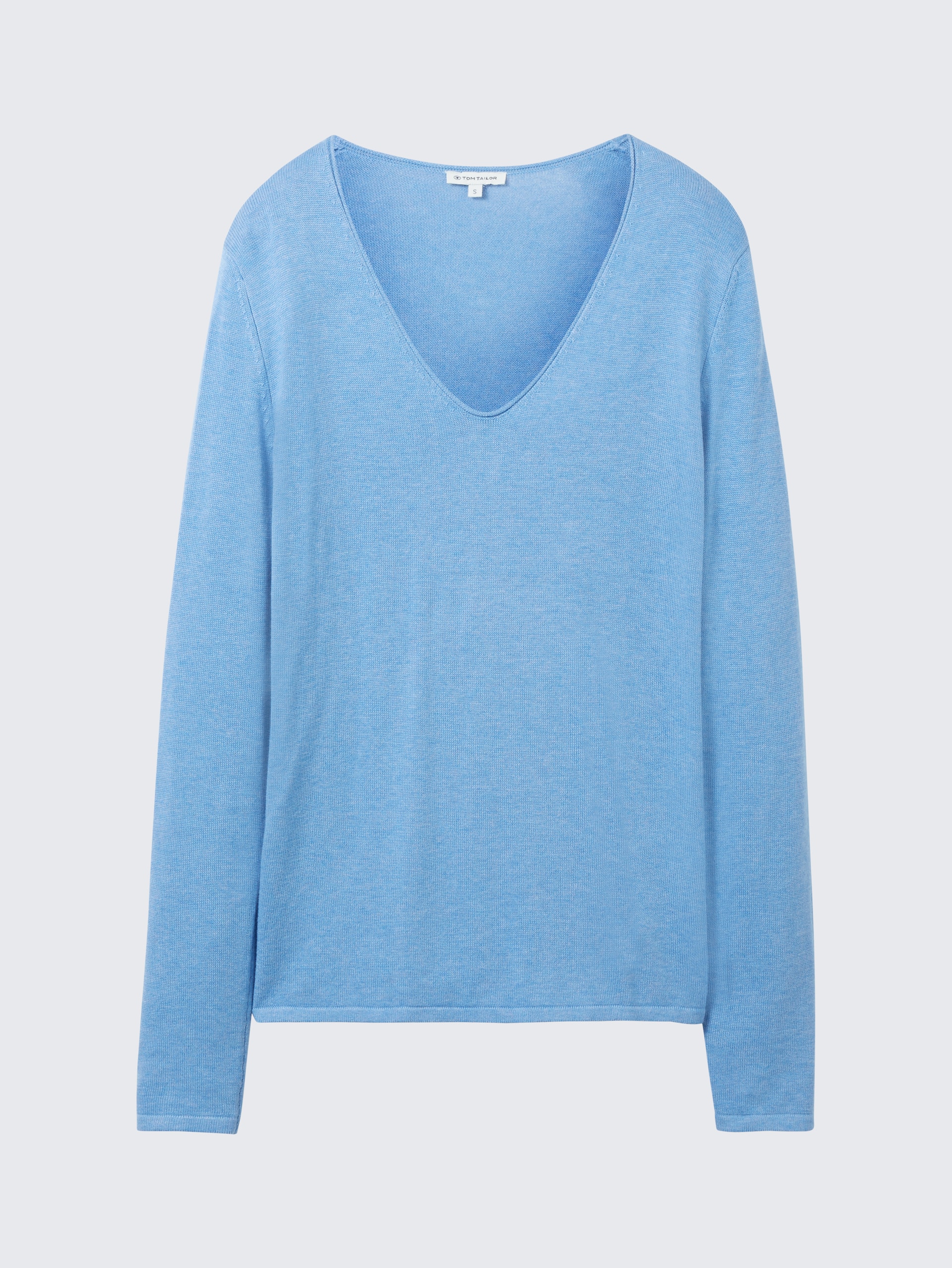 Pullover mit V-Ausschnitt - sea blue melange