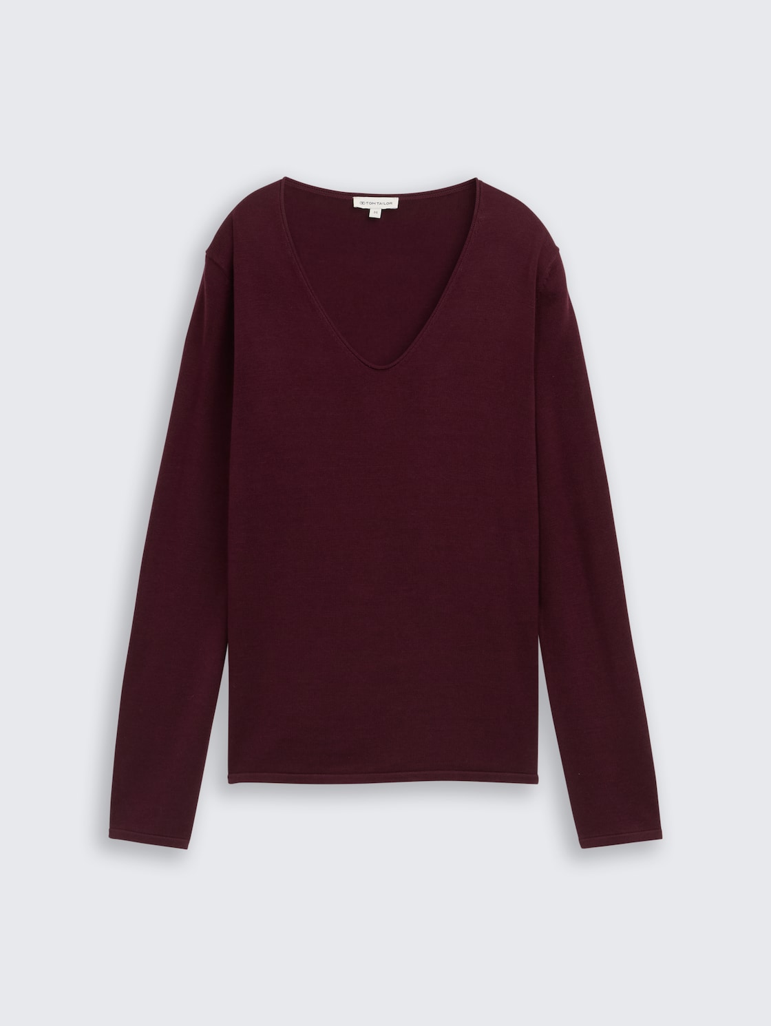 Strickpullover mit V-Ausschnitt - bordeaux red