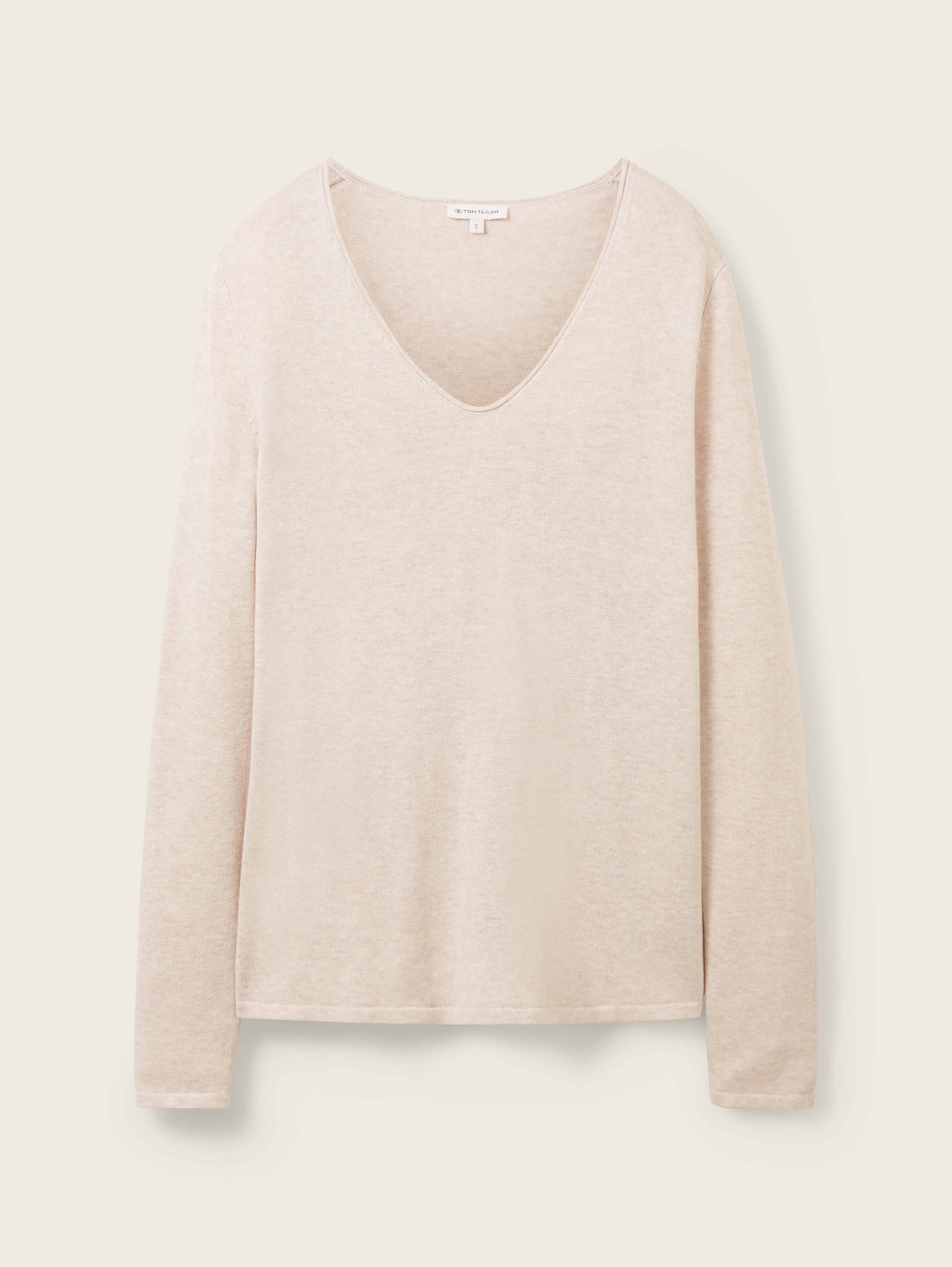 Pullover mit V-Ausschnitt von Women, desert sand melange