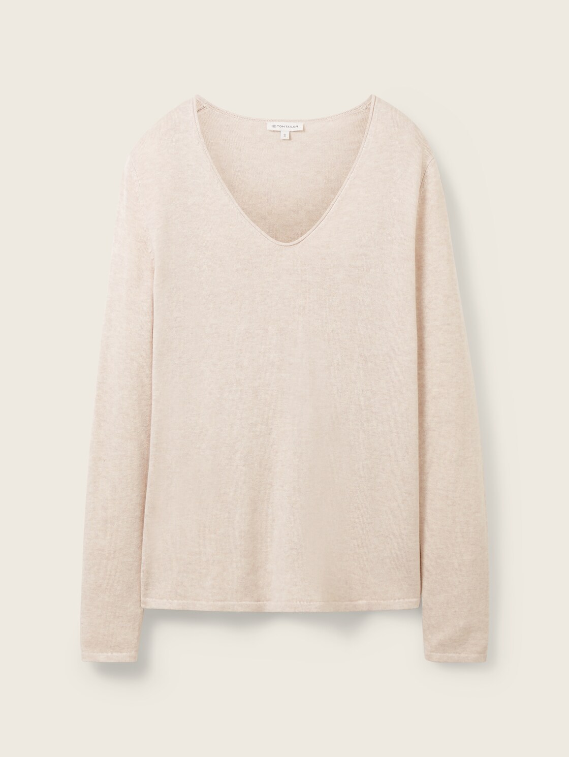 Pullover mit V-Ausschnitt - desert sand melange
