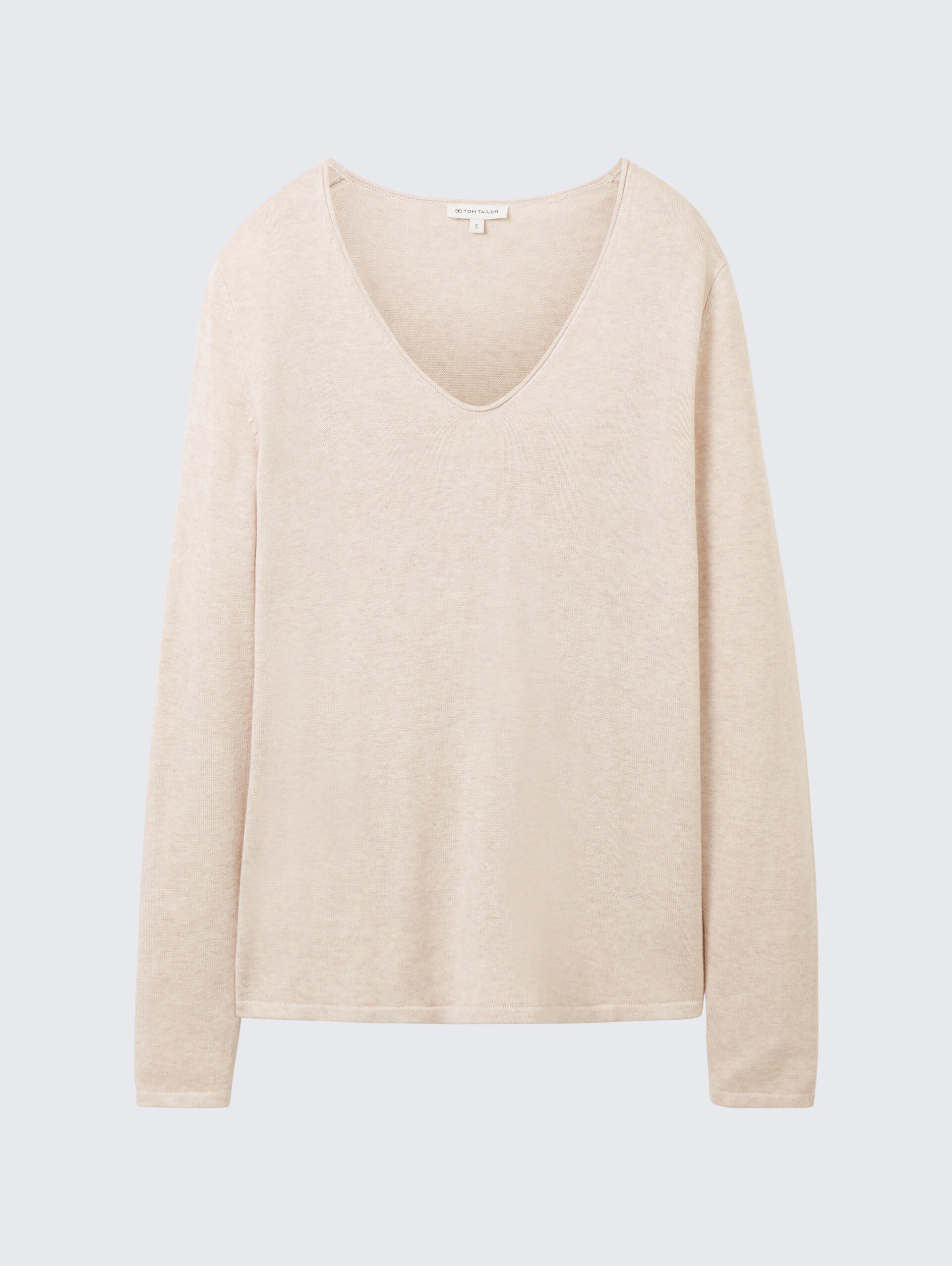 Pullover mit V-Ausschnitt - desert sand melange