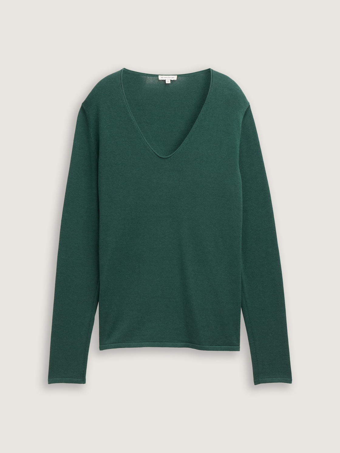 Strickpullover mit V-Ausschnitt - explorer green