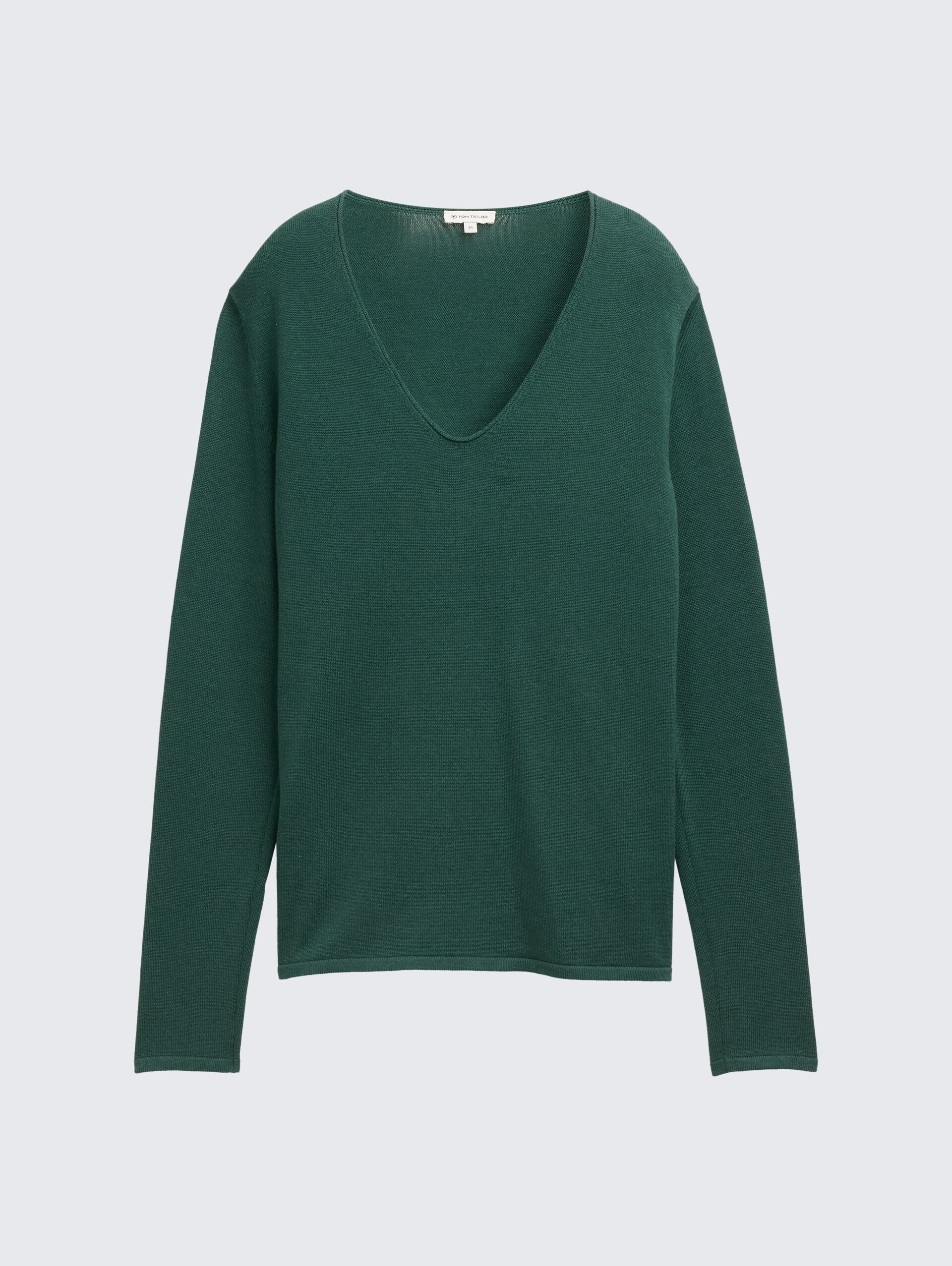 Strickpullover mit V-Ausschnitt - explorer green