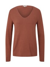 Ausgewählt, Strickpullover mit V-Ausschnitt von Tom Tailor, braun