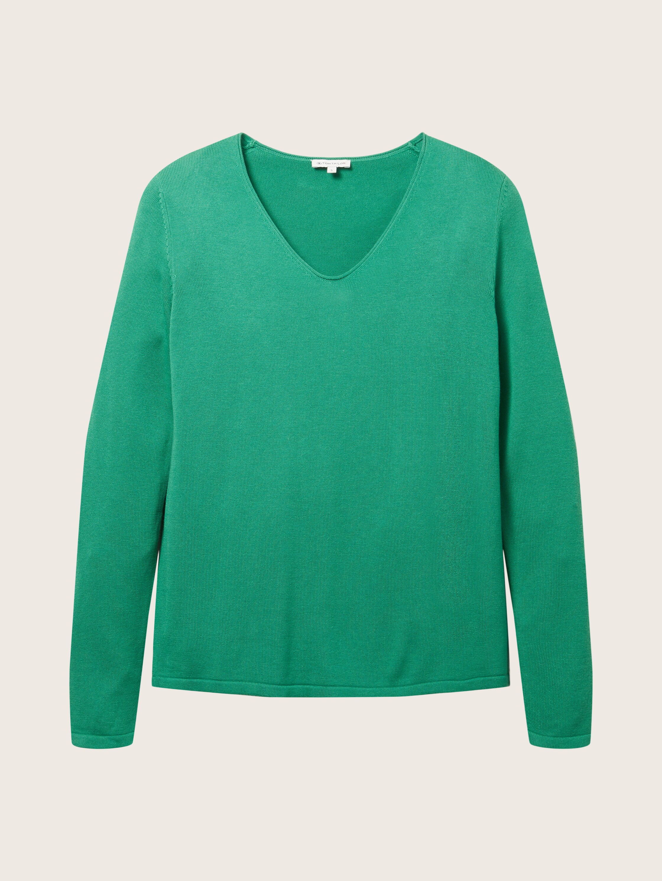Pullover mit V-Ausschnitt - vivid leaf green