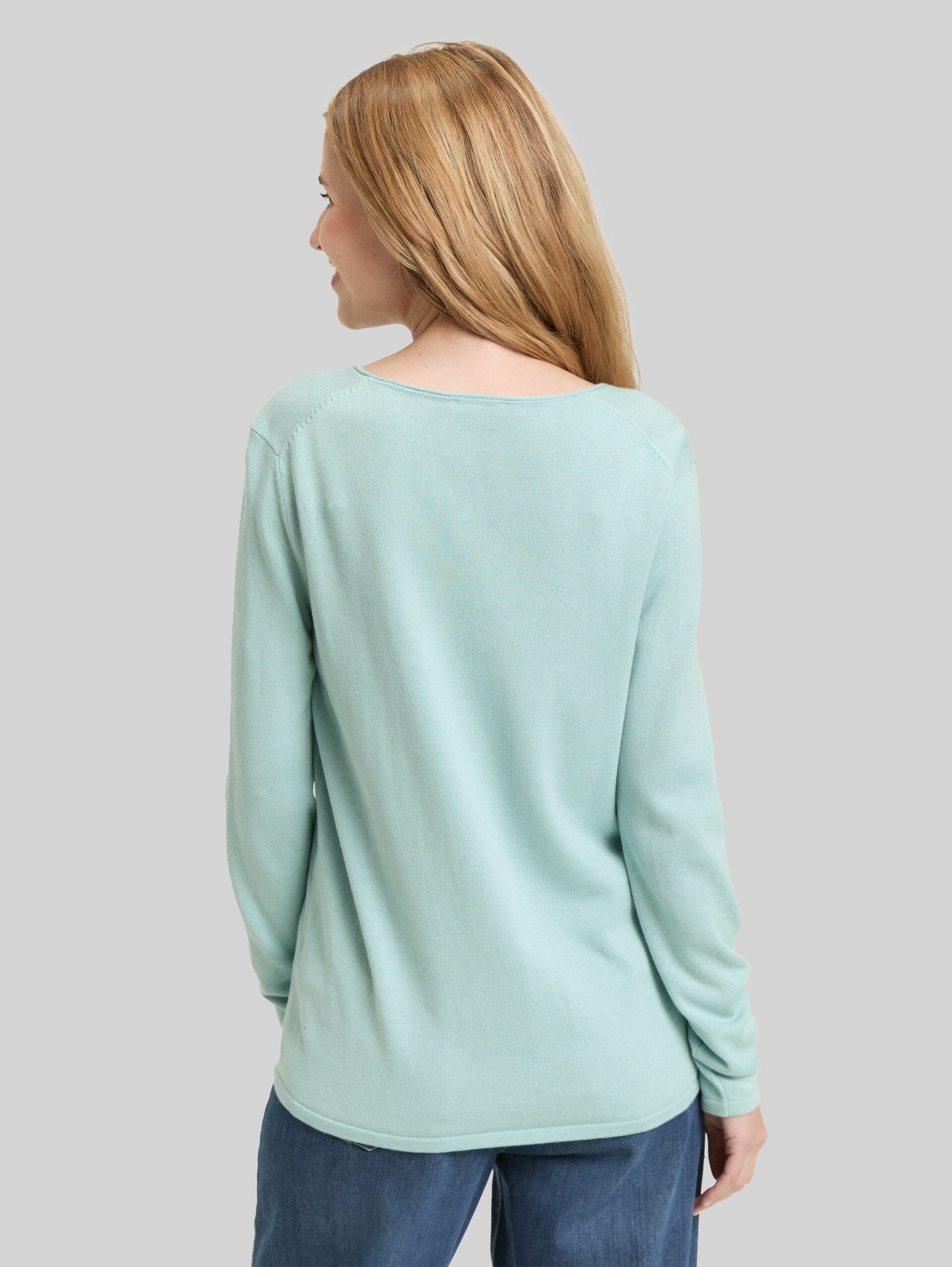 Strickpullover mit V-Ausschnitt - blue haze