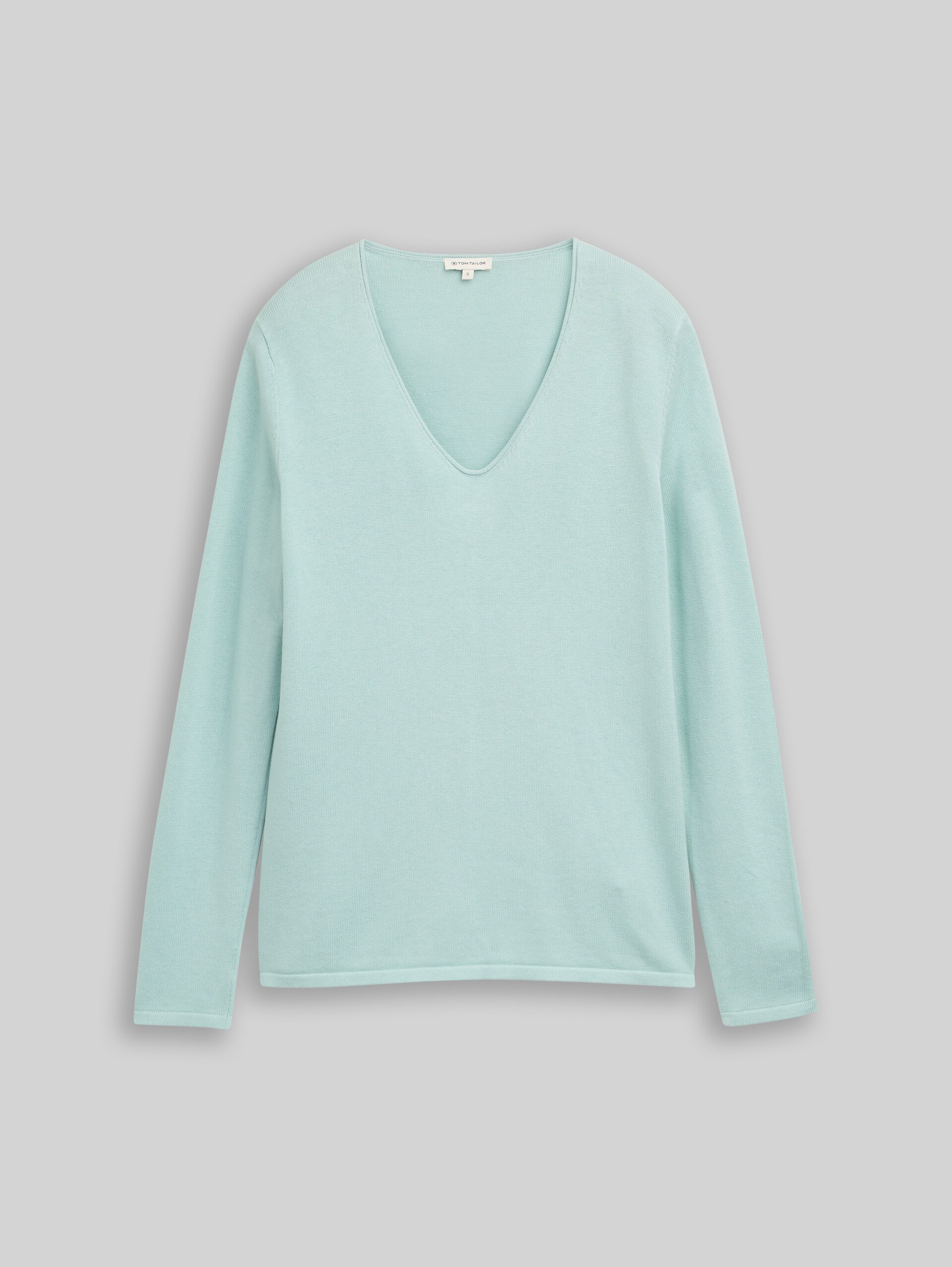 Strickpullover mit V-Ausschnitt - blue haze