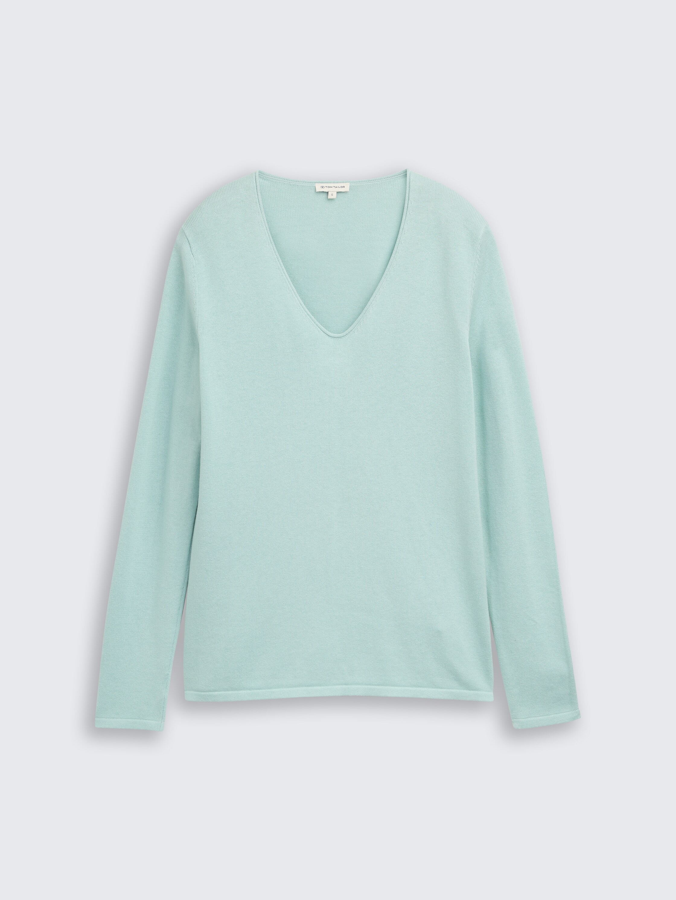 Strickpullover mit V-Ausschnitt - blue_haze - 