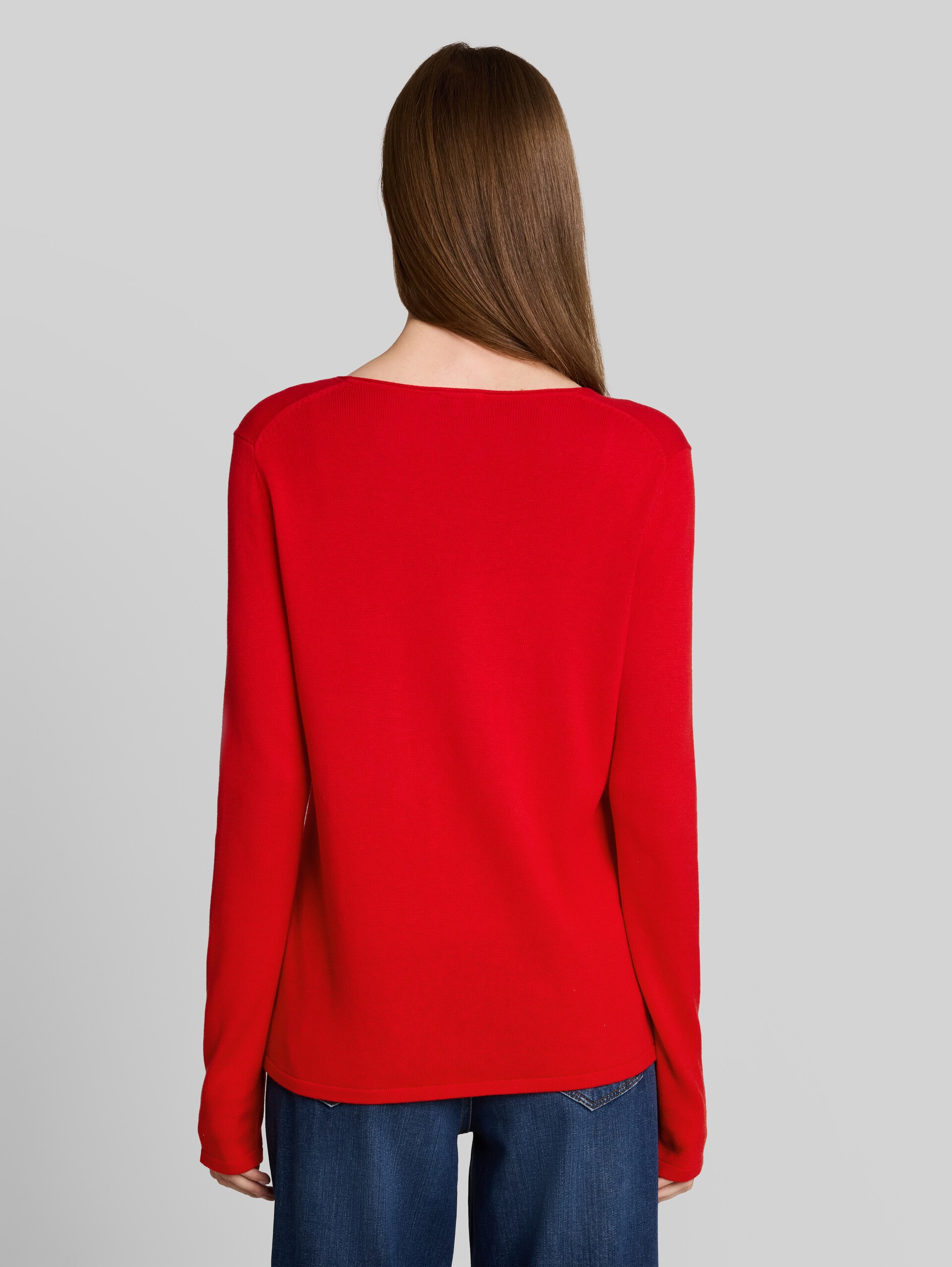 Strickpullover mit V-Ausschnitt - soft scarlet red