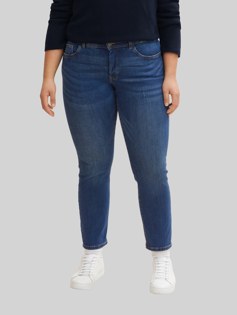 Plus Size - TTPLUS SLIM Jeans von Women Plus Size, Used Mid Stone Blue Denim