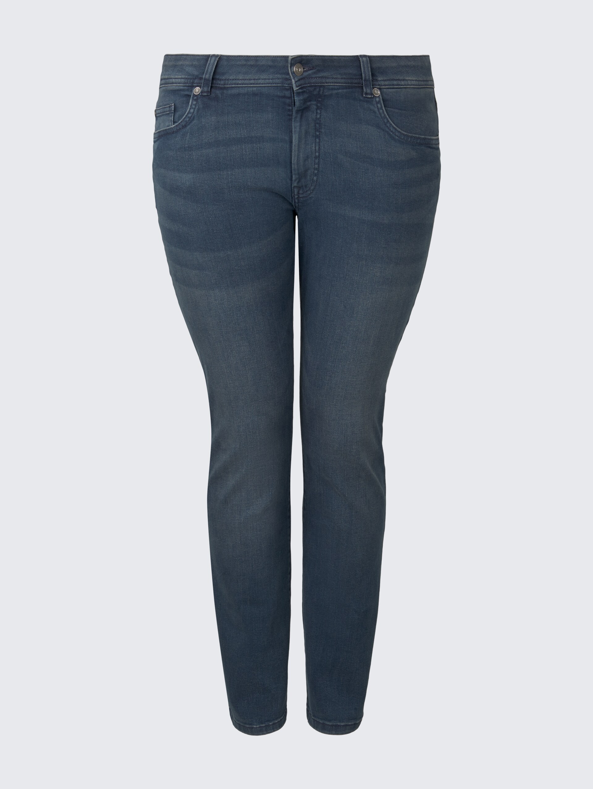 Plus Size - TTPLUS SLIM Jeans - Used Dark Stone Blue Denim - Vorder-Produkt-Ansicht