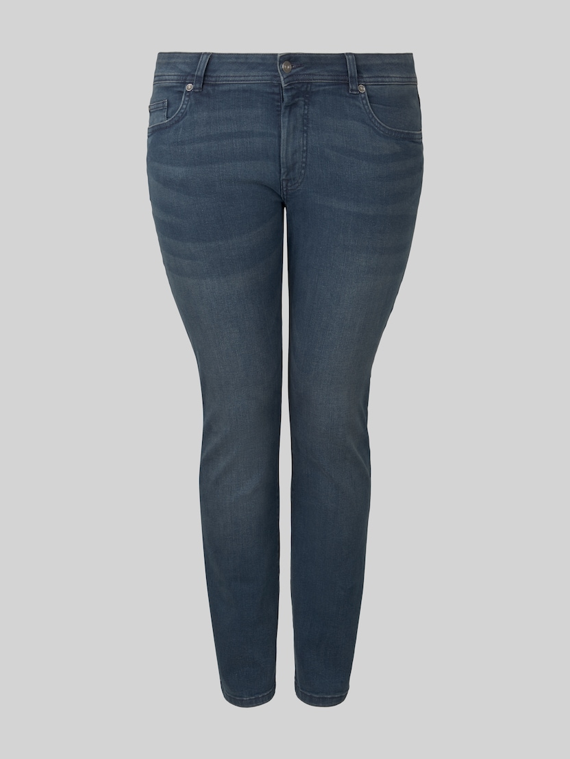 Plus Size - TTPLUS SLIM Jeans von Women Plus Size, Used Dark Stone Blue Denim