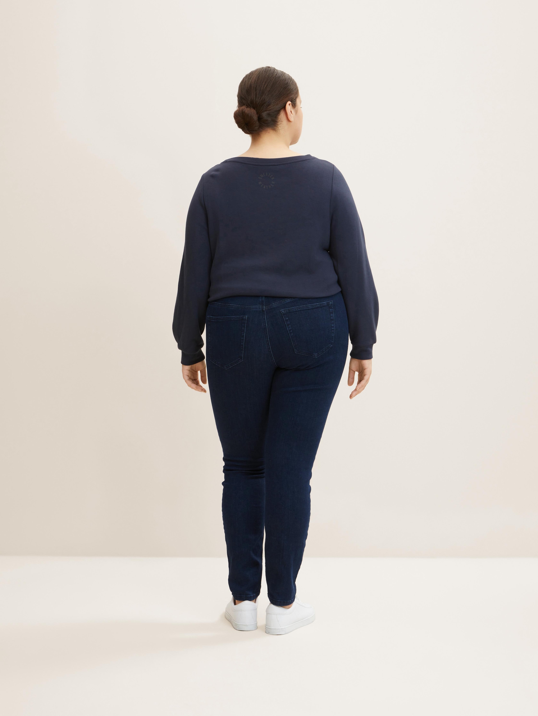 Plus Size - Skinny Jeans - dark_dye_blue_denim -