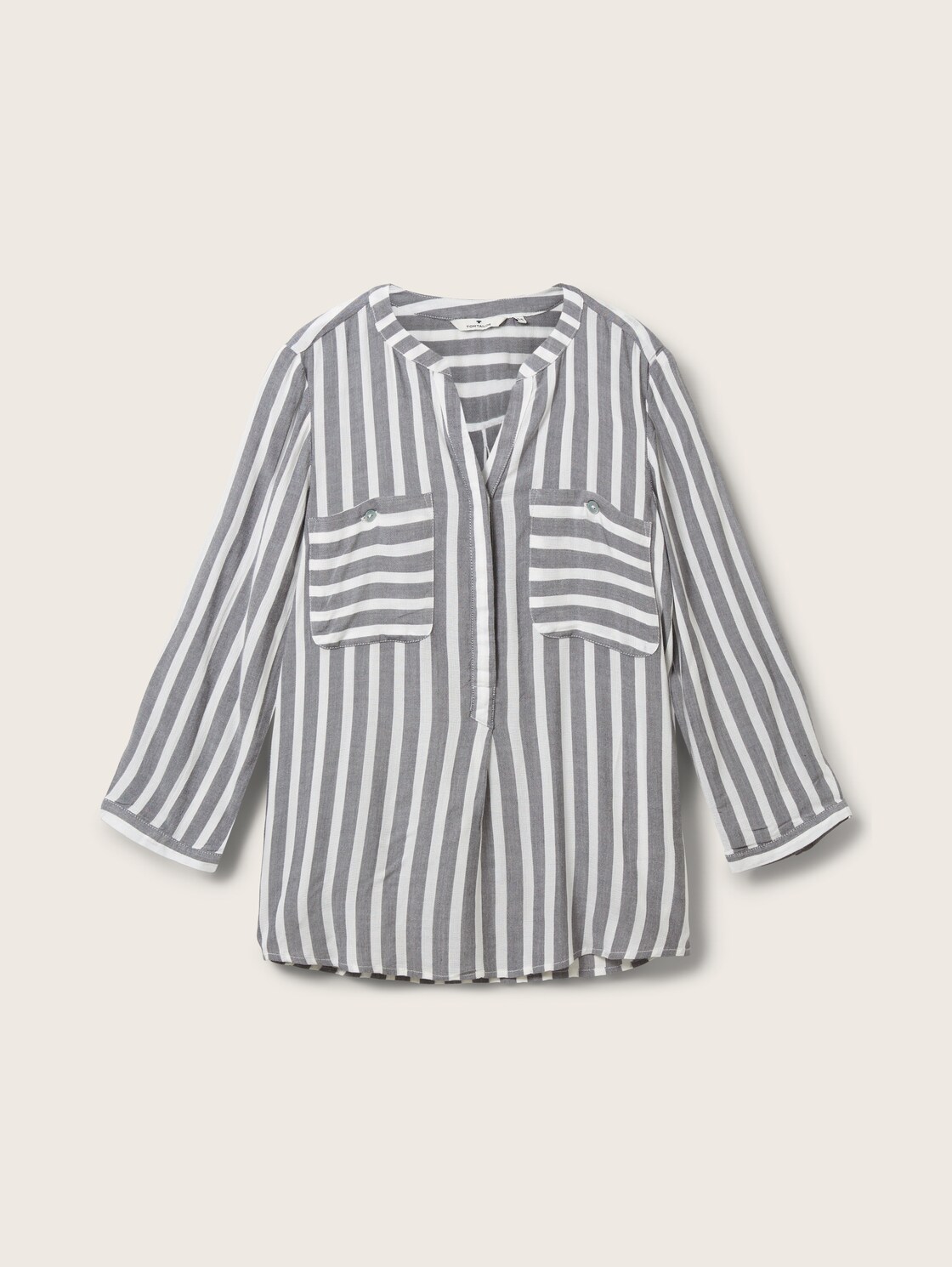 Gestreifte Bluse mit Taschen - offwhite navy vertical stripe