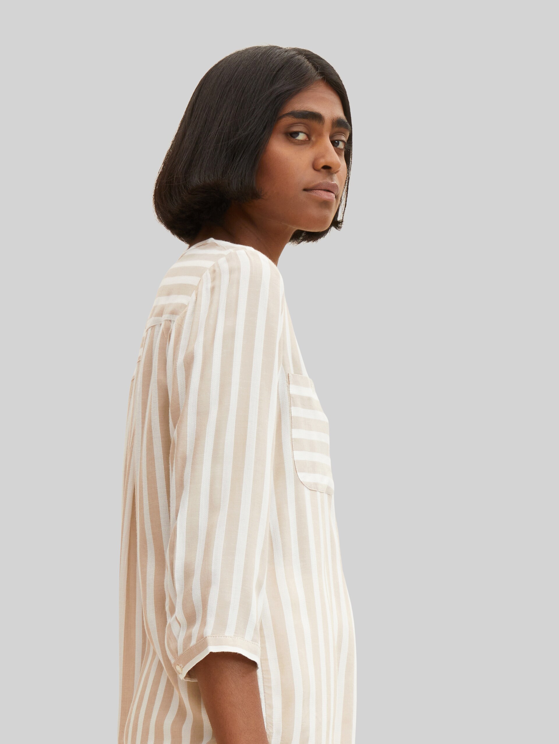 Blouse met streeppatroon - beige offwhite vertical stripe - Detailaanzicht model