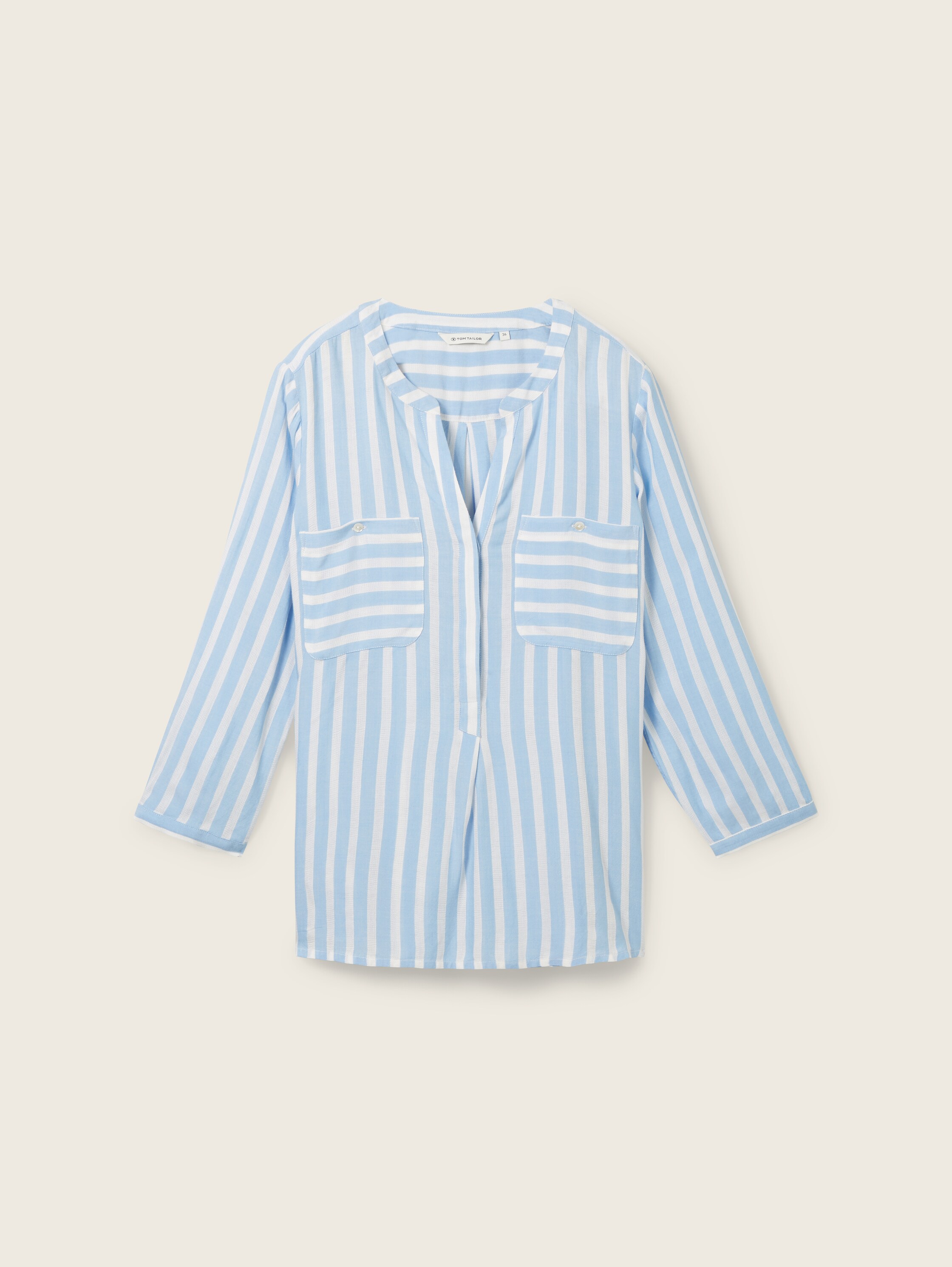 Bluse mit Streifenmuster - blau - 