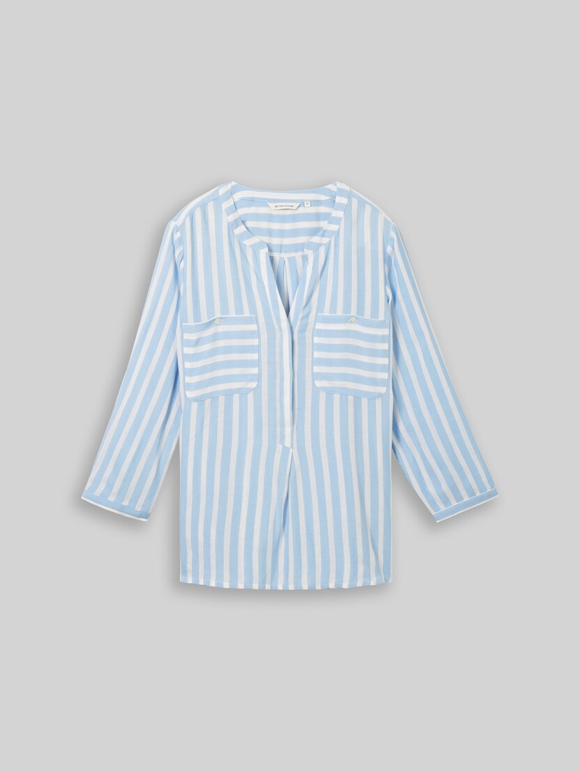 Striped blouse by Women, offwhite blue vertical stripe