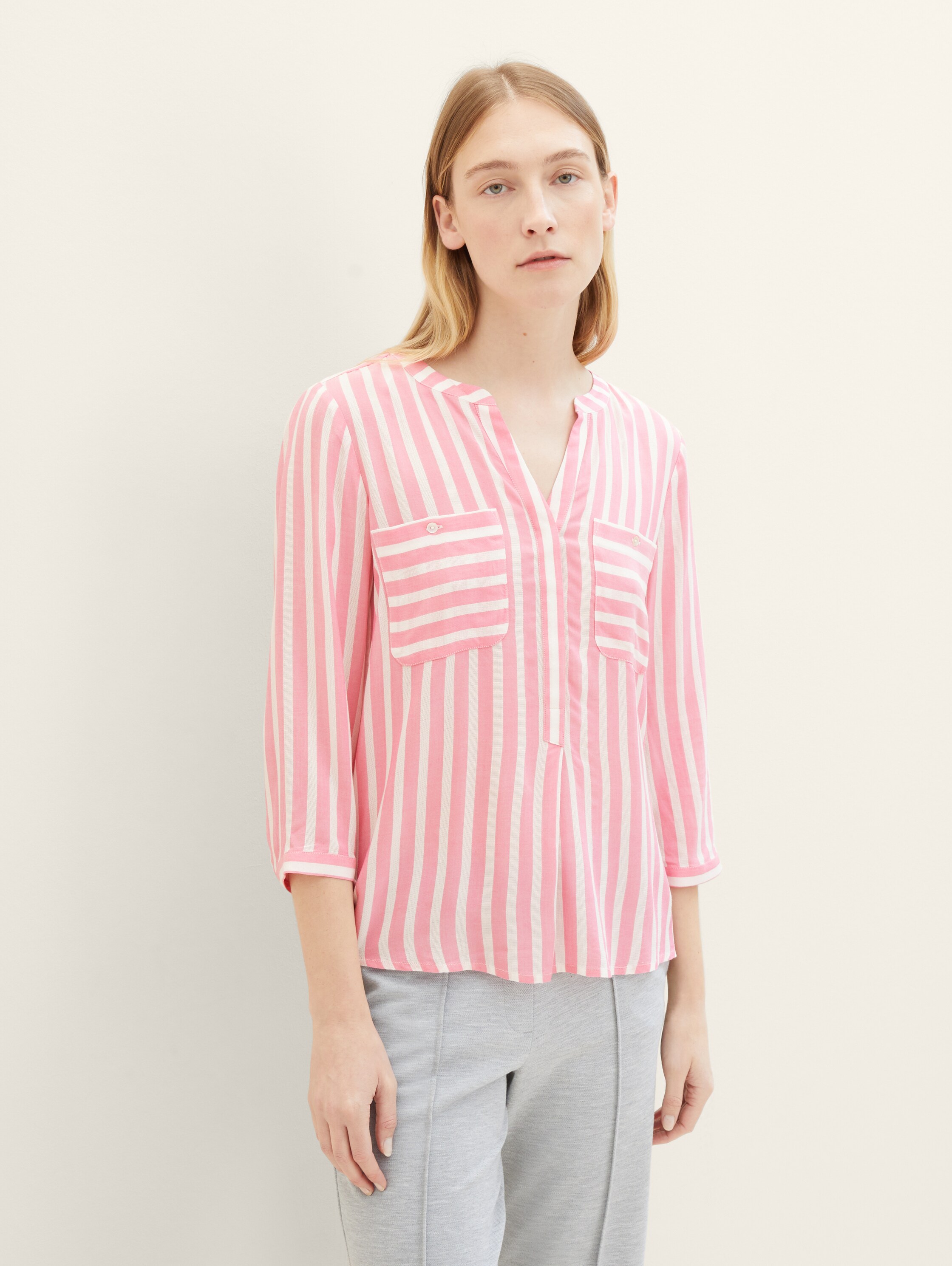 Bluse mit Streifenmuster - 1