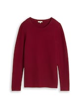 Ausgewählt, Strickpullover aus Baumwolle von Tom Tailor, rot